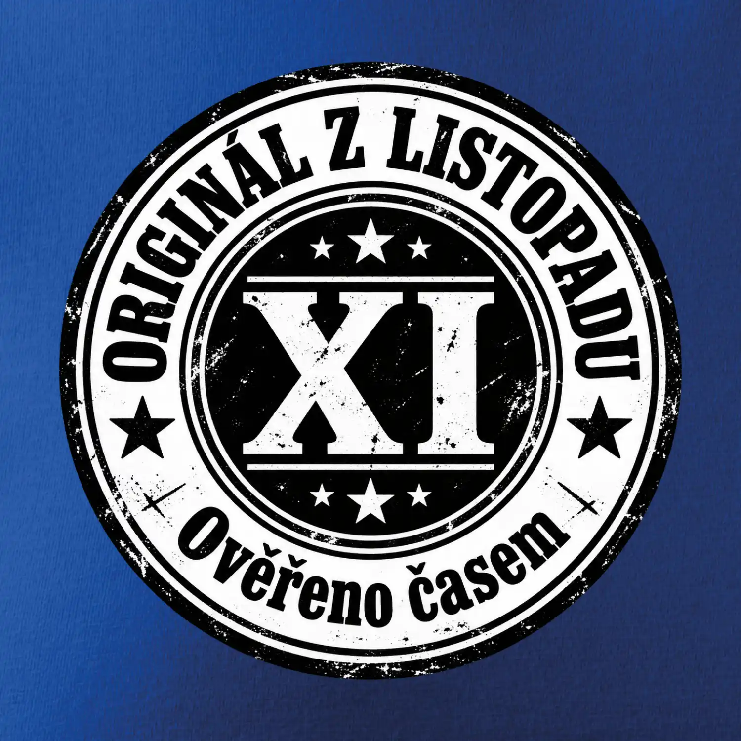 Originál z listopadu černobílá pečeť XI