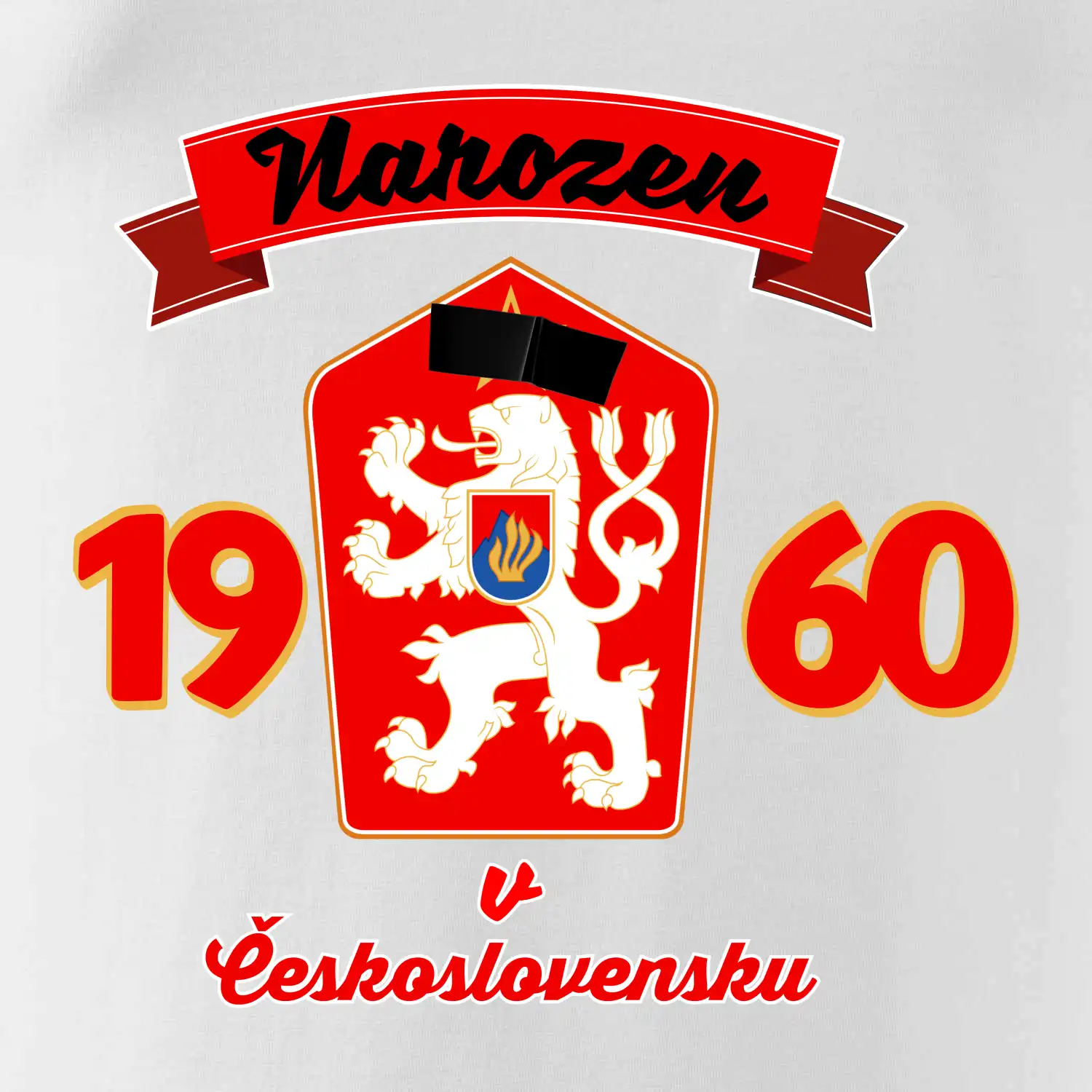 Narozen v Československu - Přelepený znak 1960