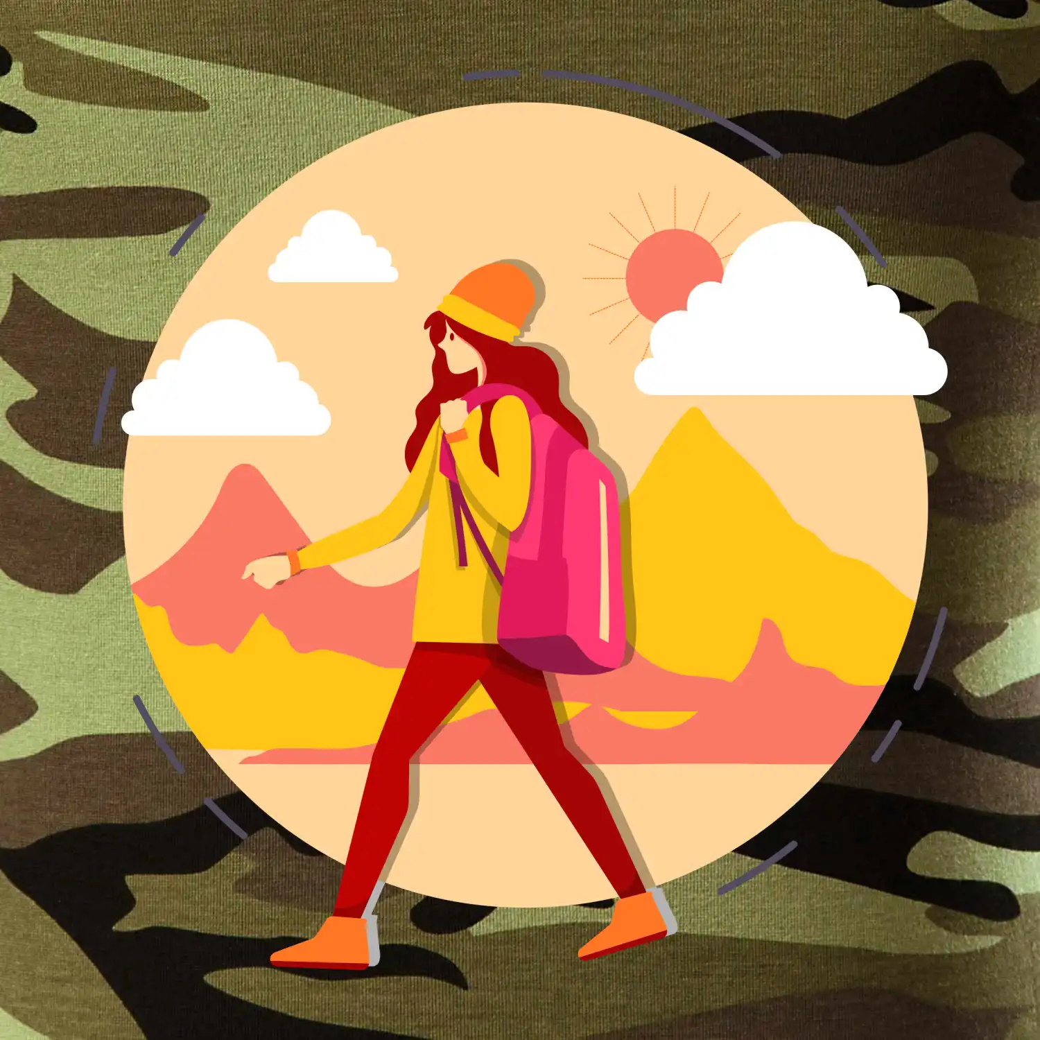 Barevný párový motiv na hory