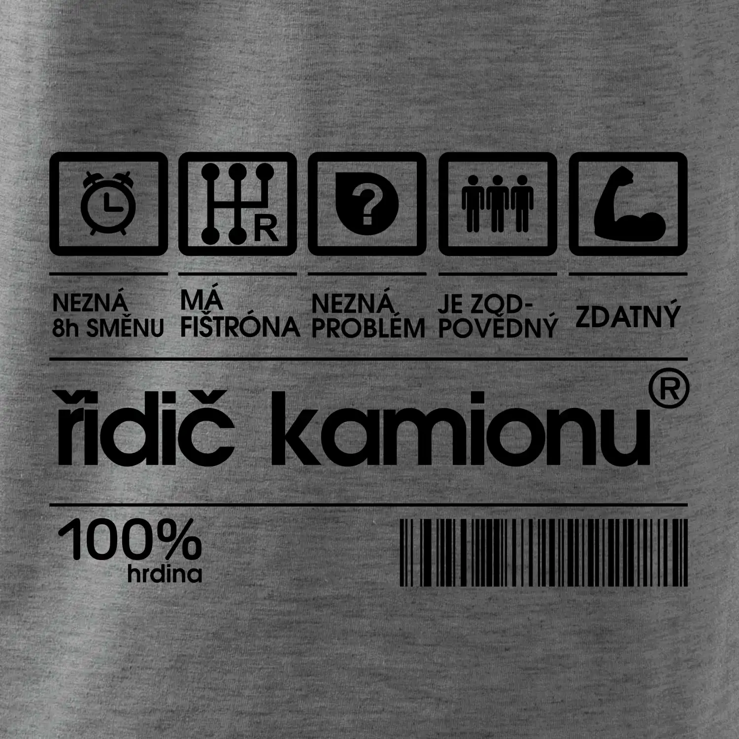 Čárový kód řidič kamionu