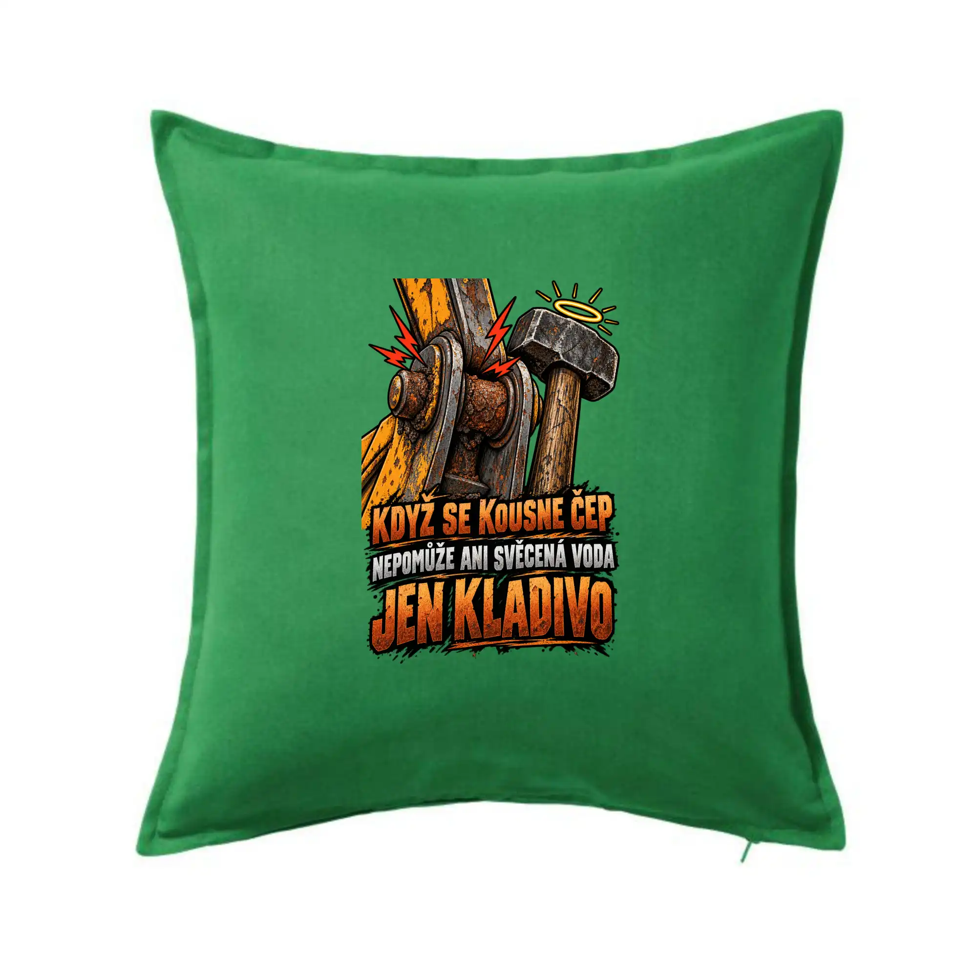 Zaseknutý čep bagru vyřeší kladivo