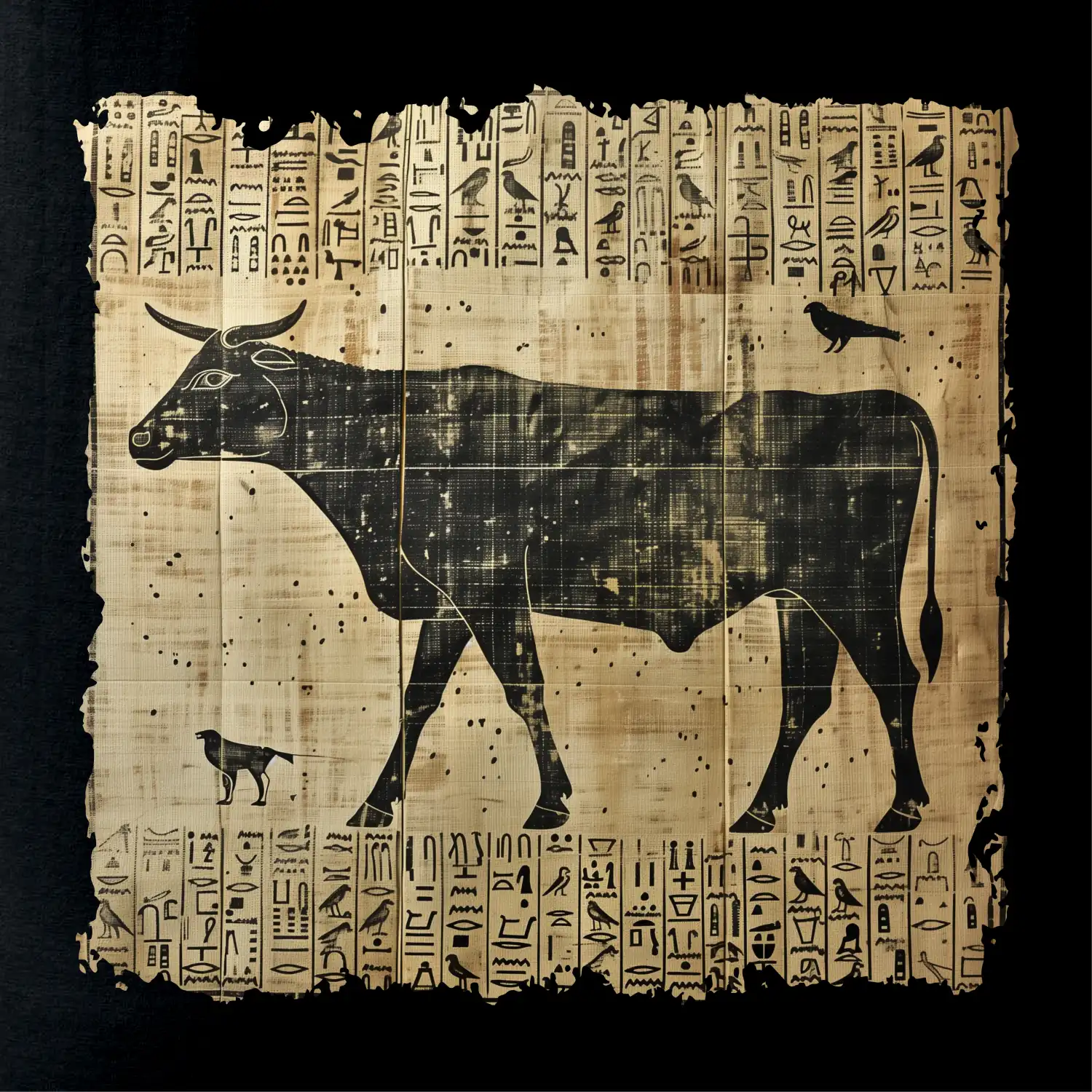 Egyptské hieroglyfy kráva