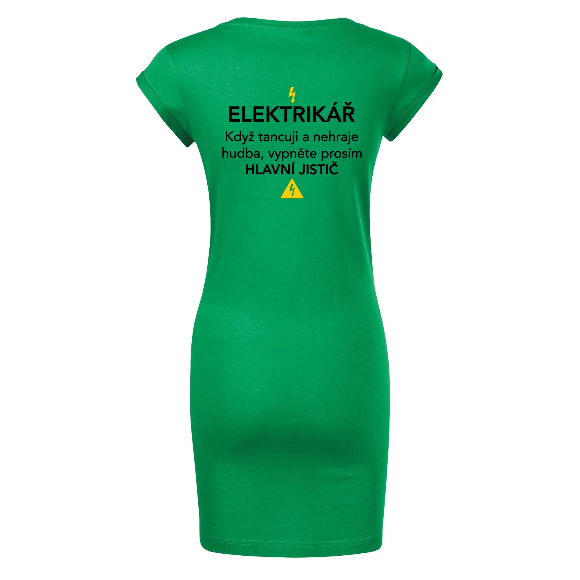 Elektrikář - hlavní jistič - Nápis na zádech