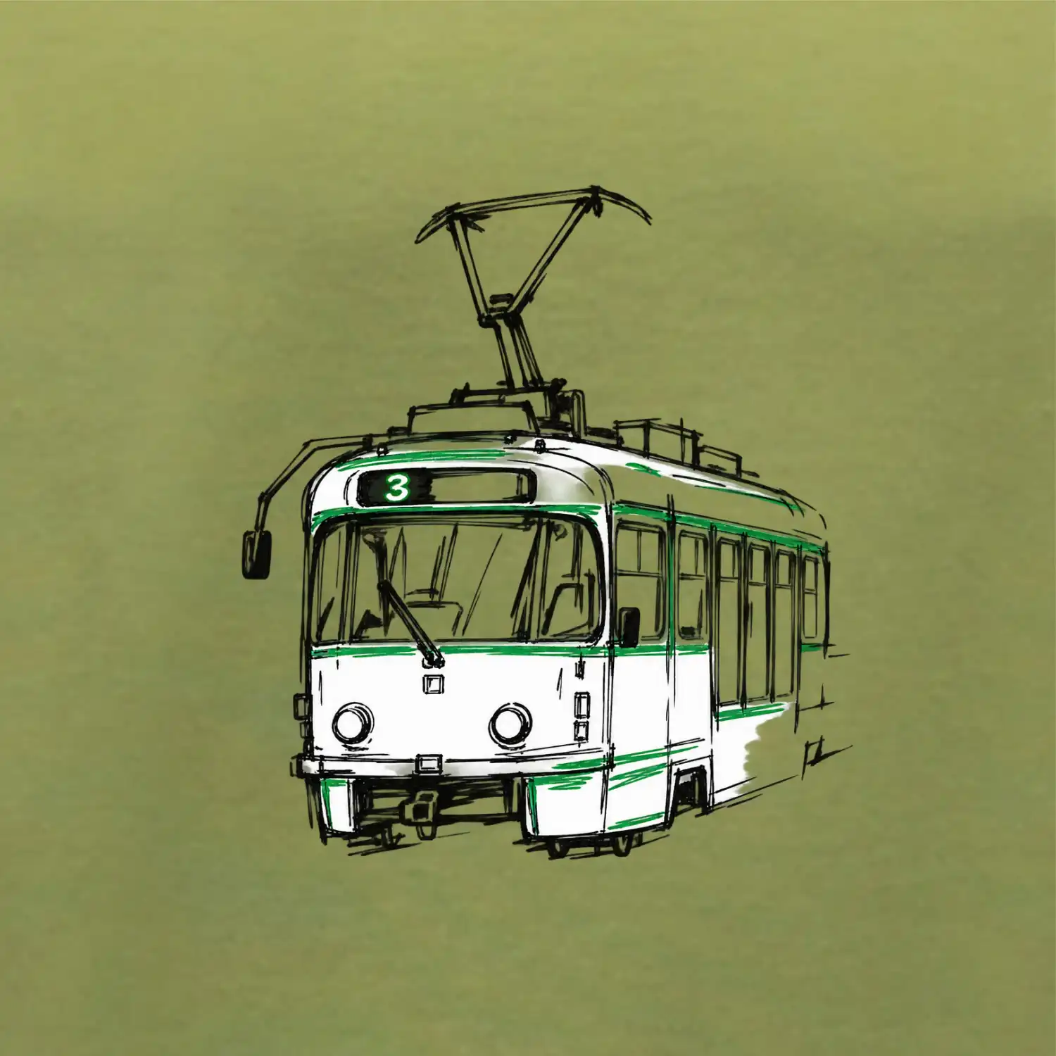 T3R SLF minimalistická kresba jedním tahem