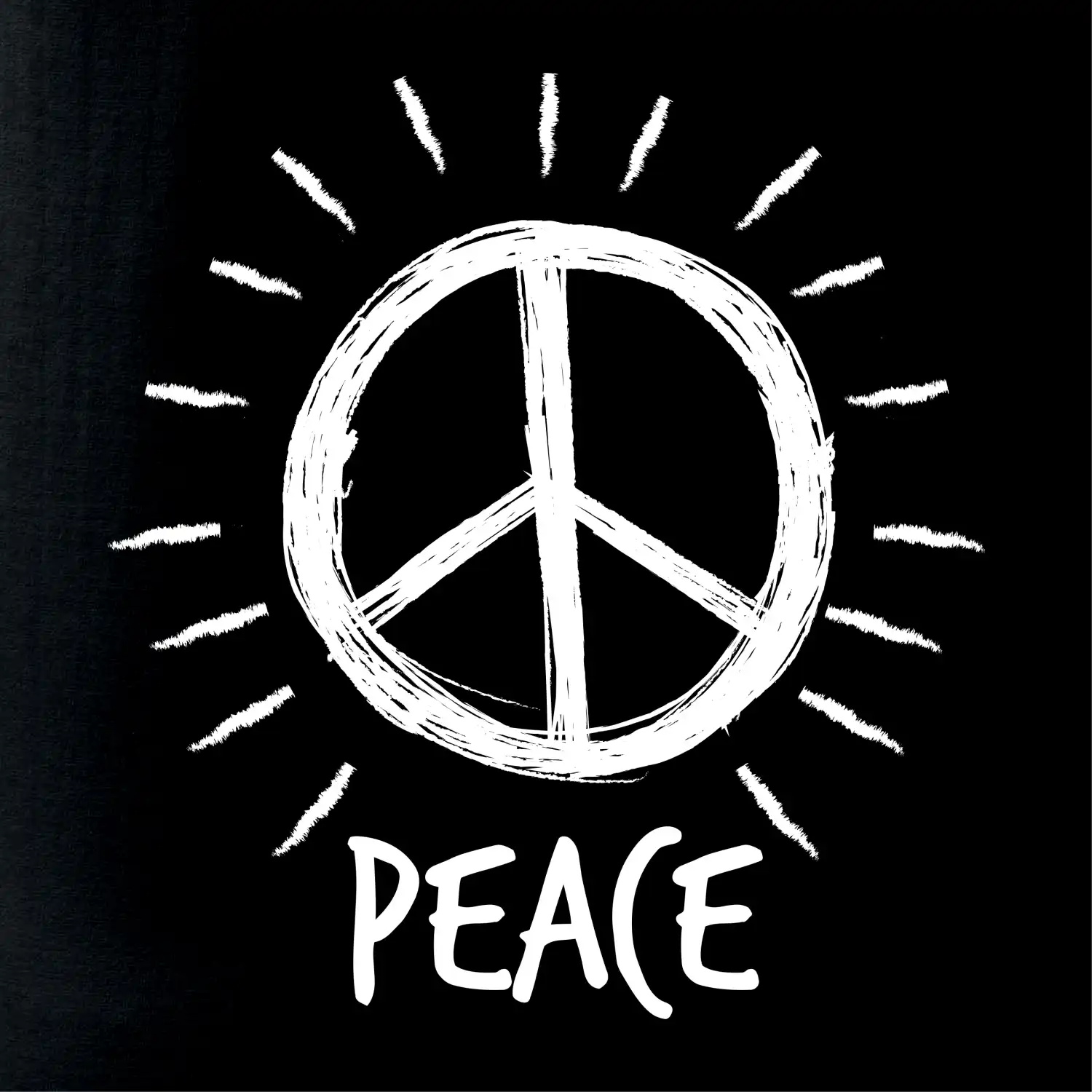 Peace symbol černobílý