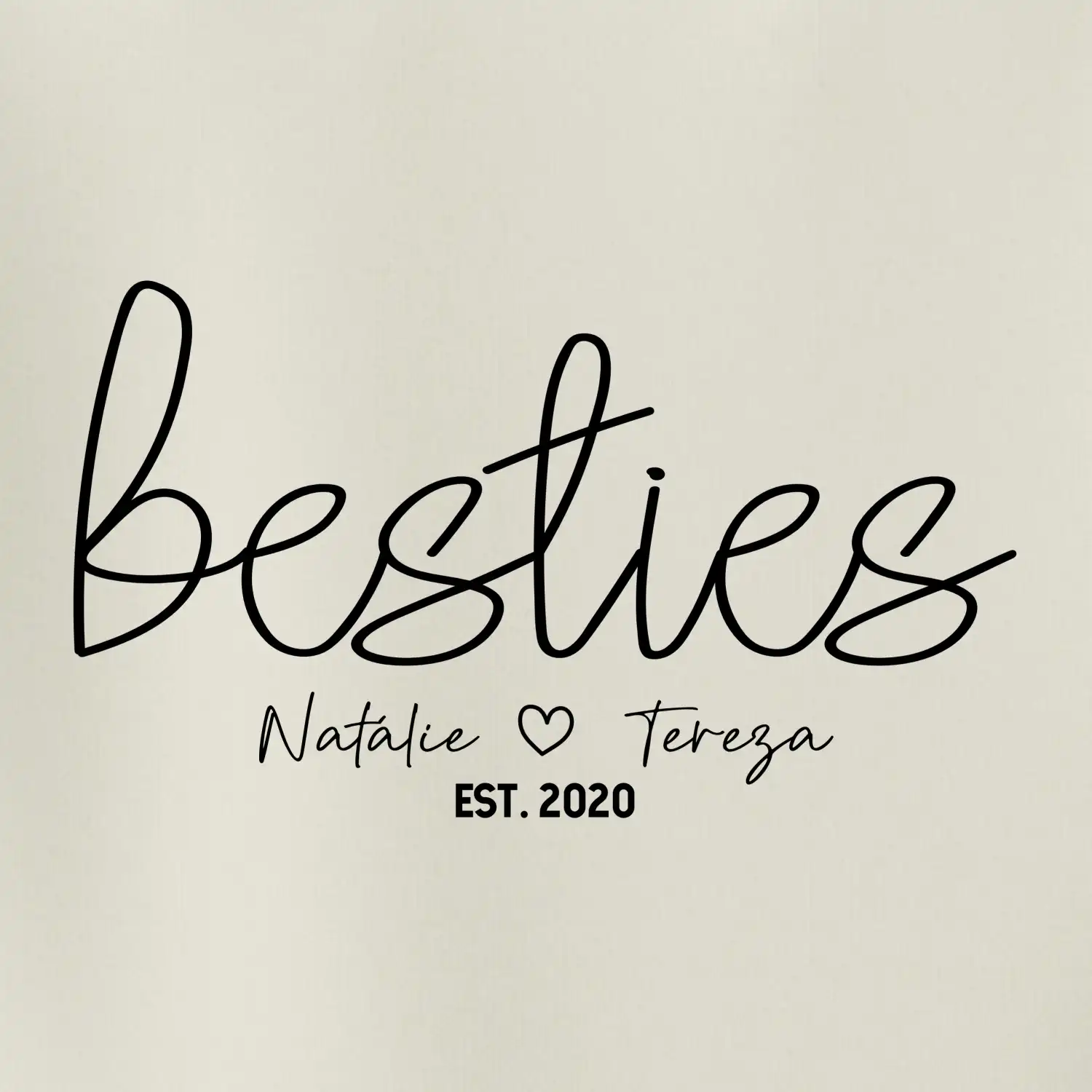 Párové mikiny - Besties Jména a rok