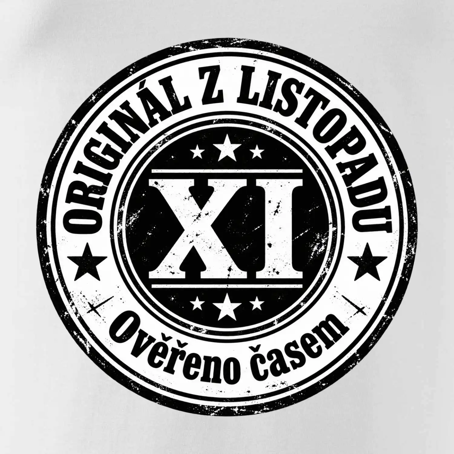 Originál z listopadu černobílá pečeť XI
