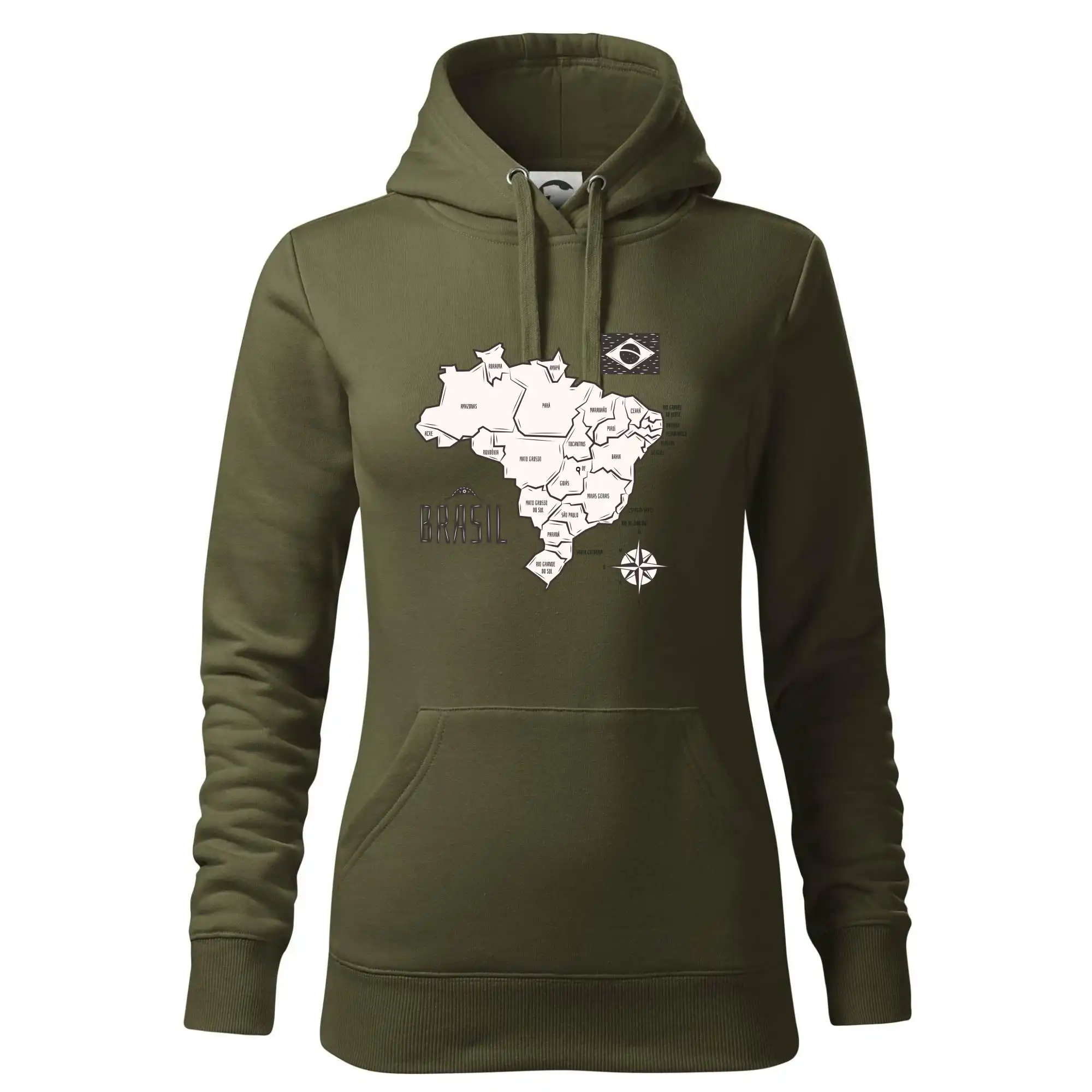 Brazílie mapa s názvy regionů