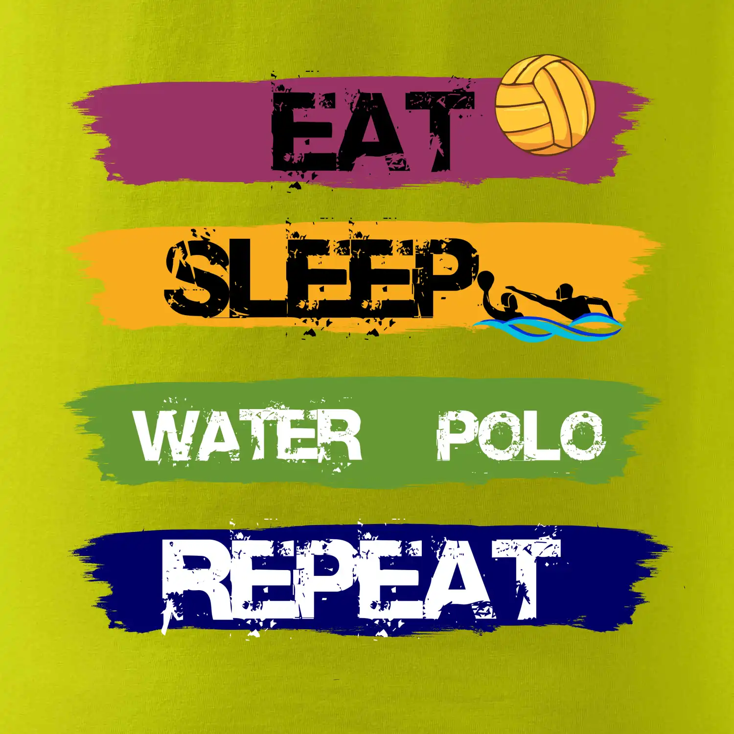 Eat sleep watter polo barevné