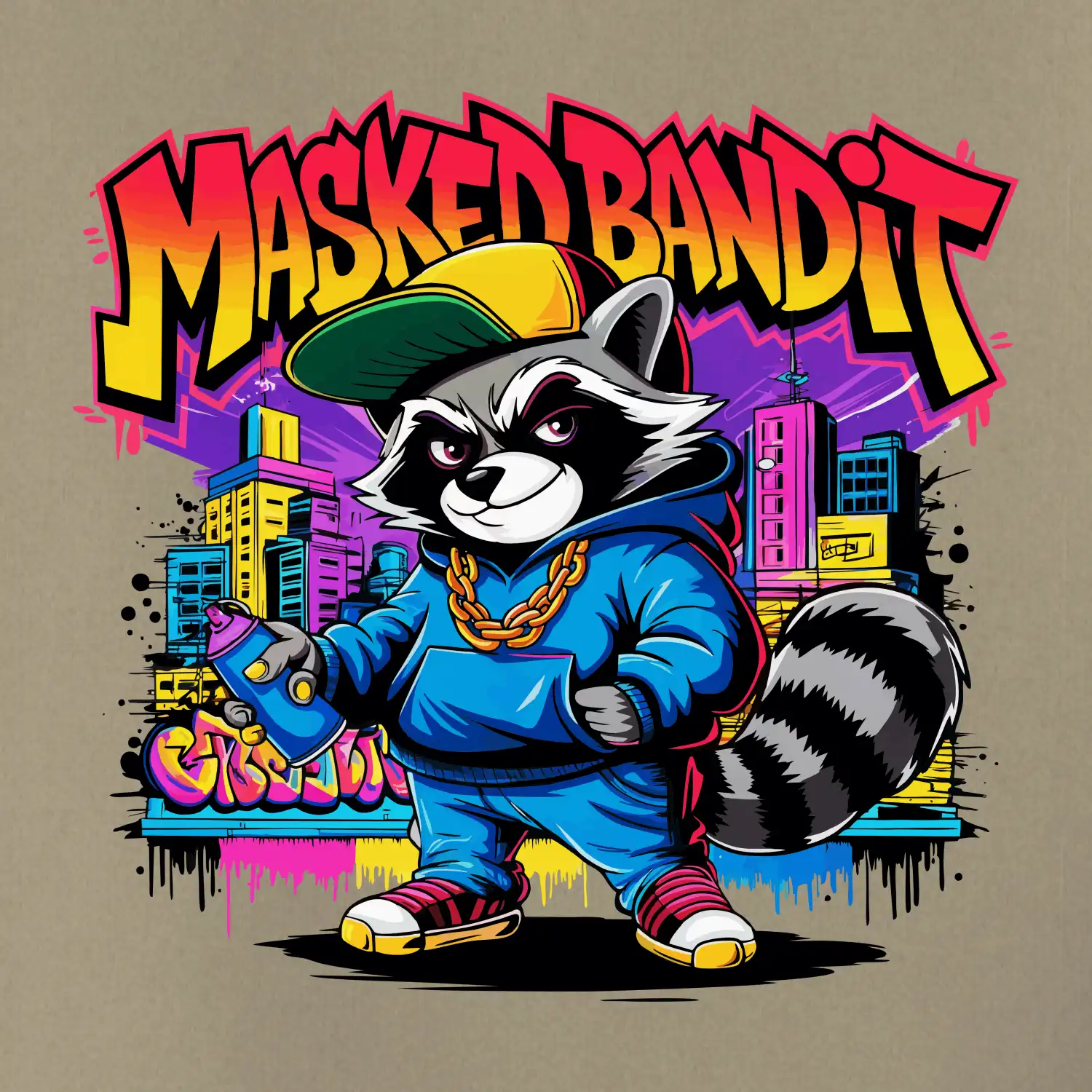 Mýval - masked bandit grafitti
