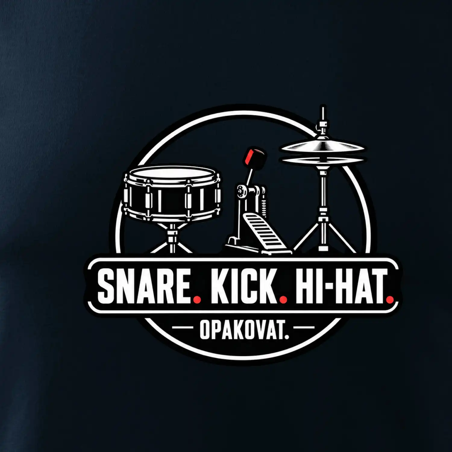 Snare kick hi-hat opakovat - bubenické trio