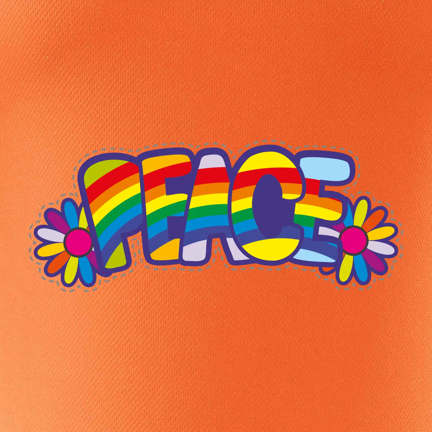 Peace nápis duhový