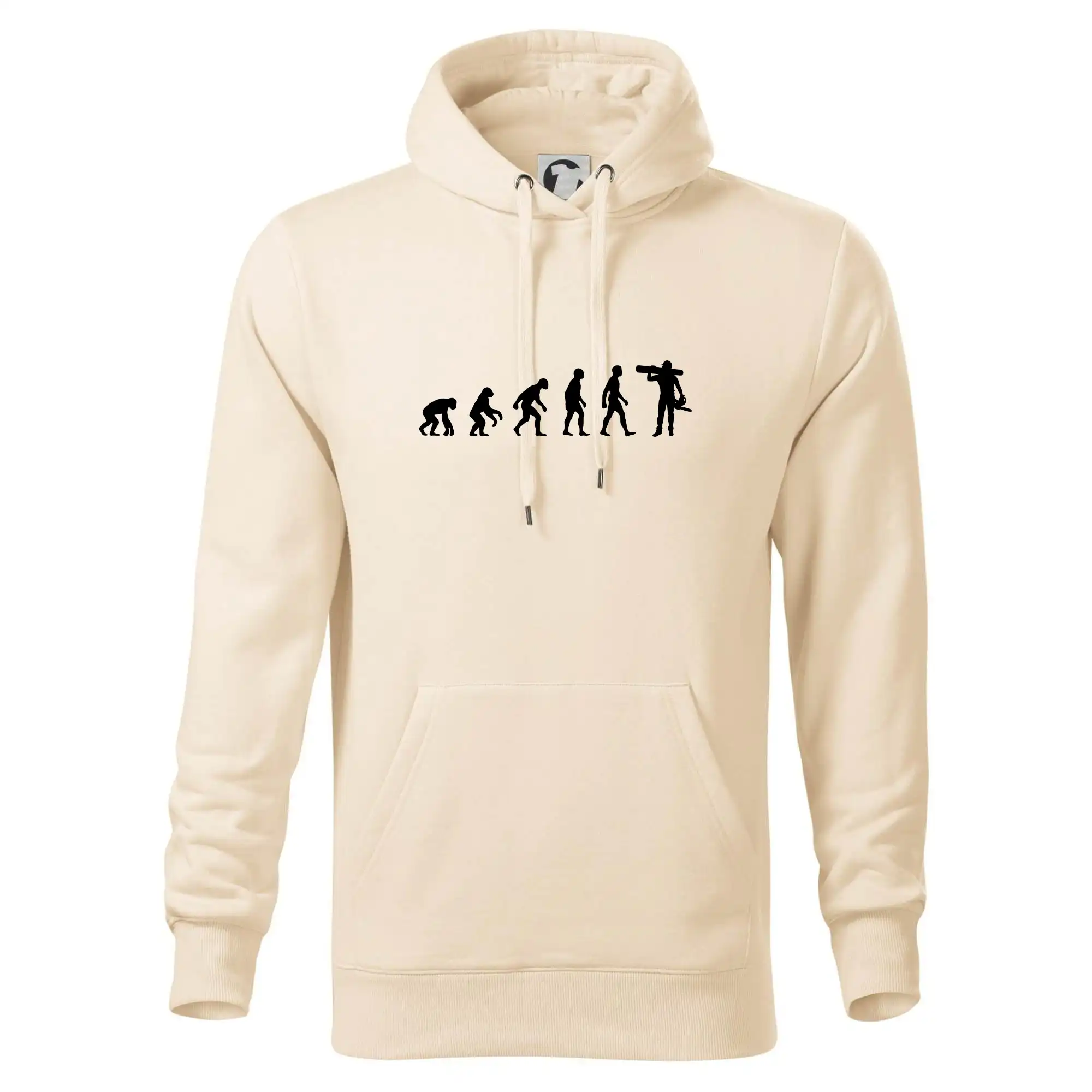 Evoluce dřevorubec - pila a kmen
