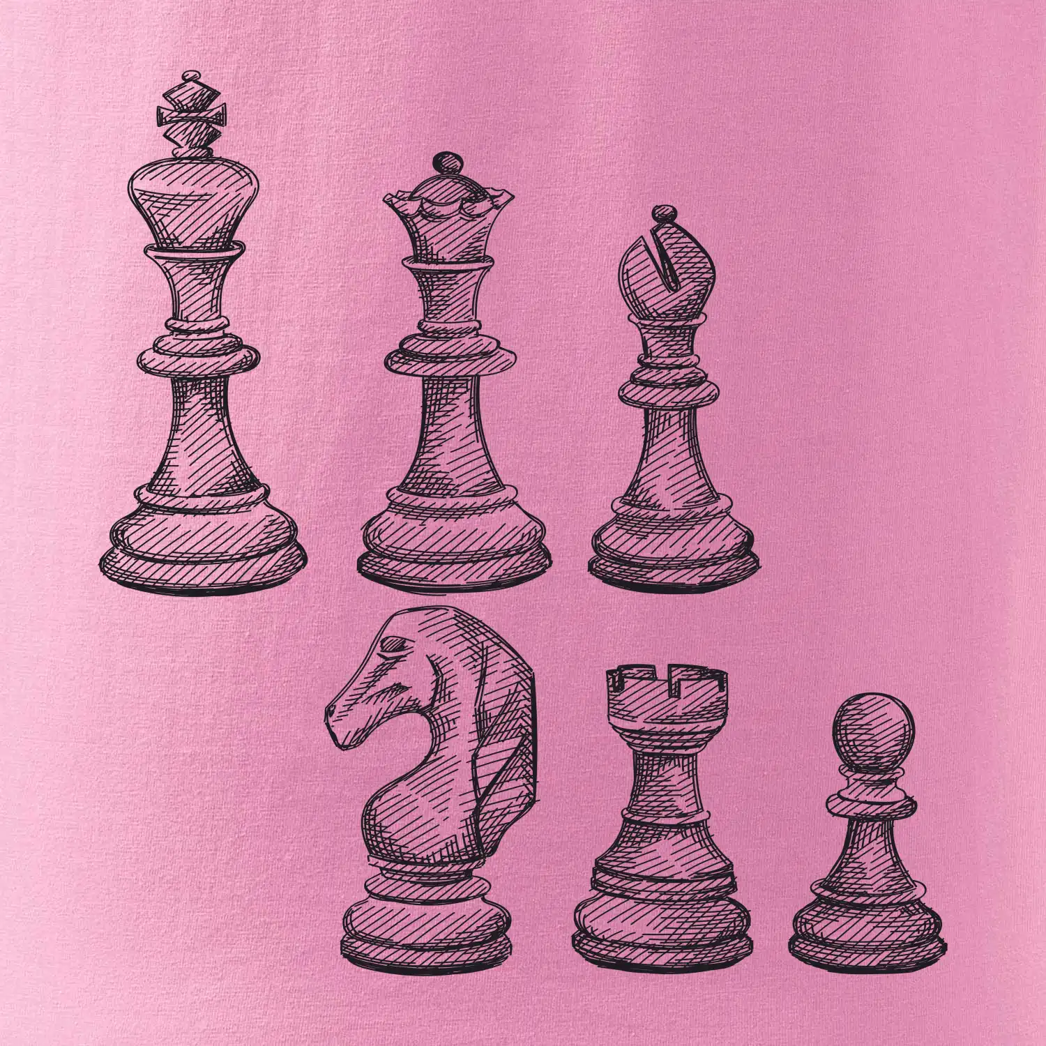 Šachové figurky kreslené