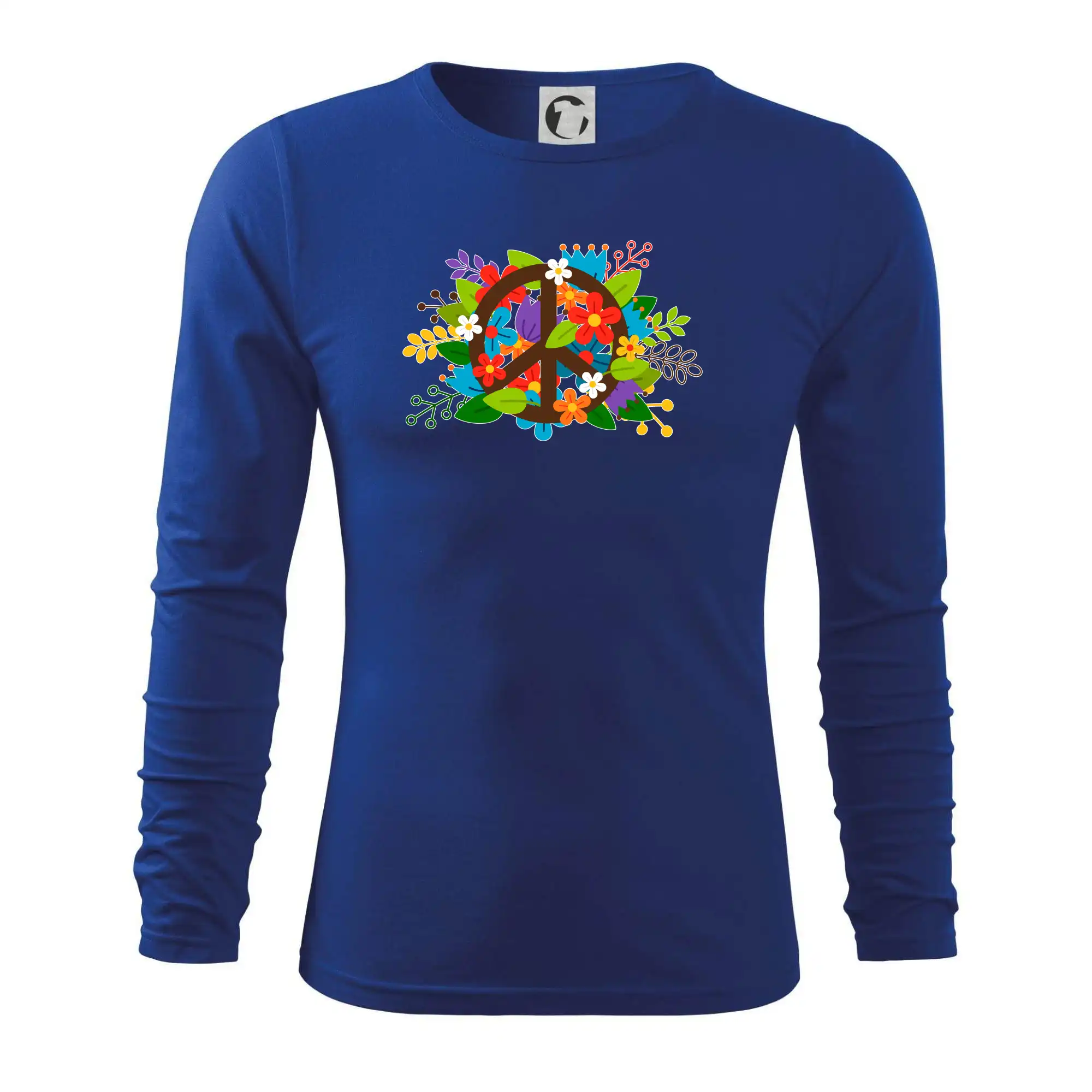 Peace symbol prorostlý květinami