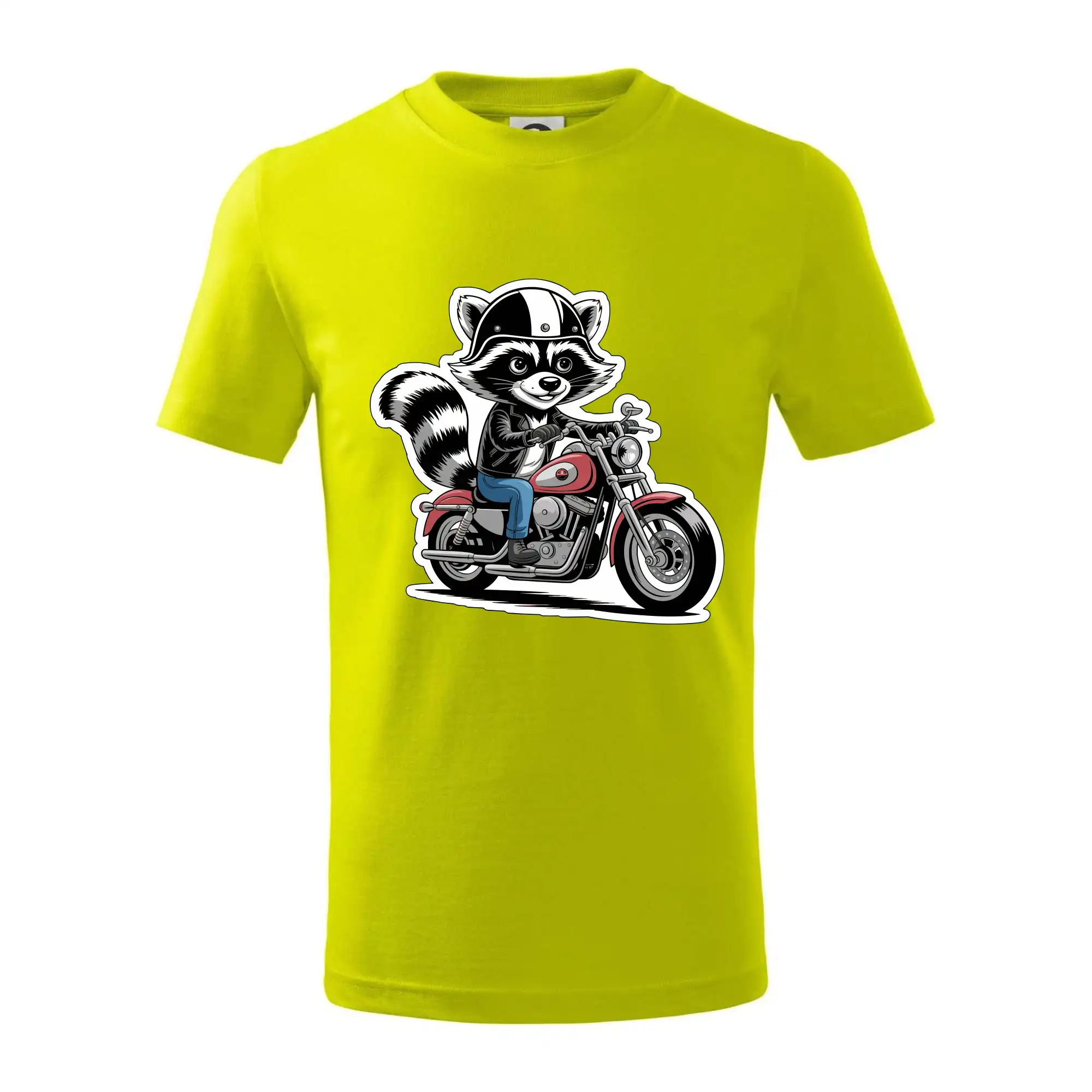 Mýval na motorce kreslený