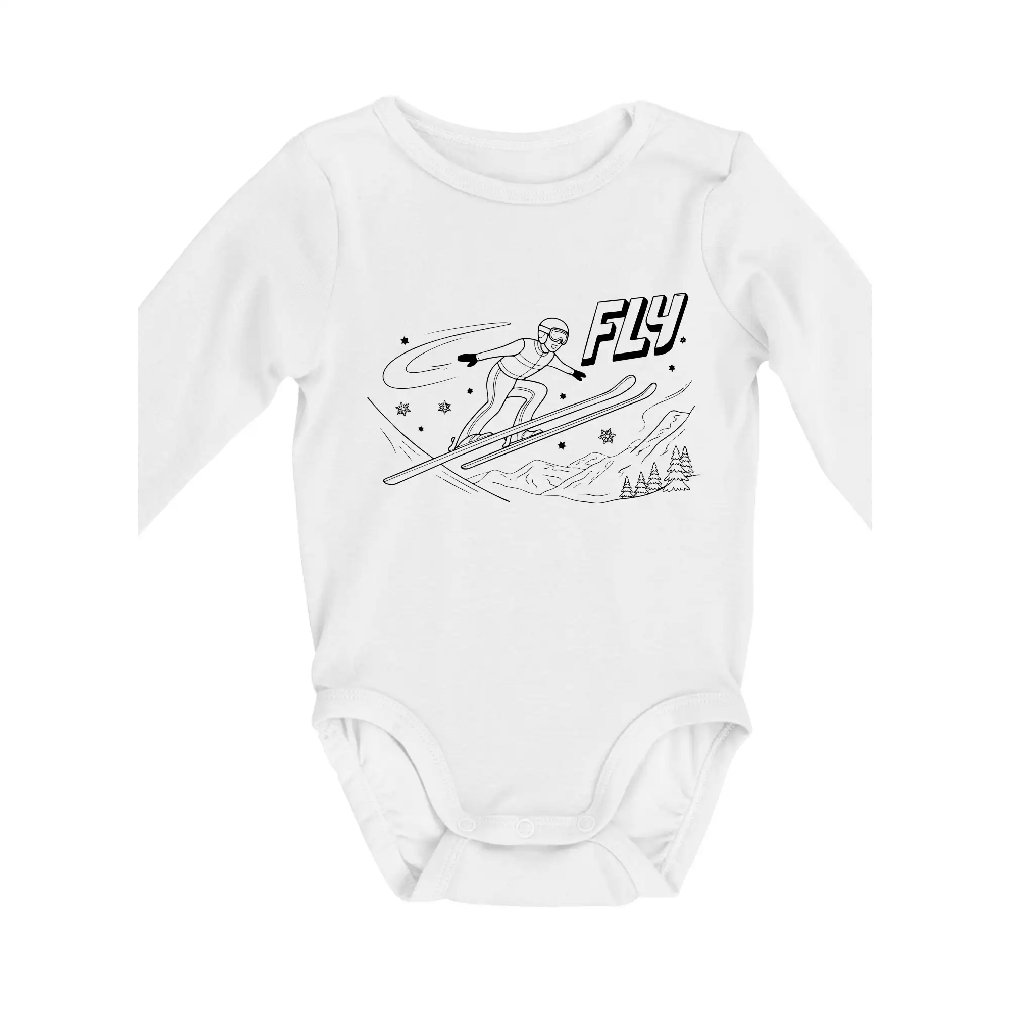 Skokan na lyžích černý obrázek FLY