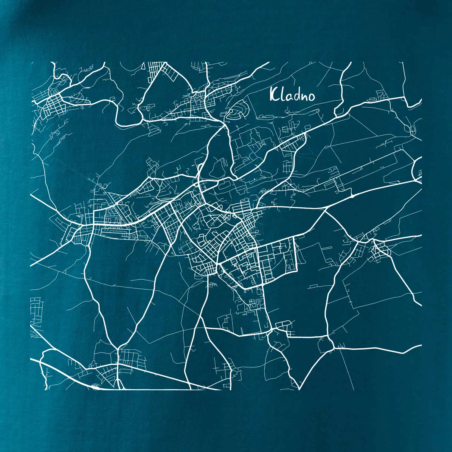 Černobílá mapa Kladno