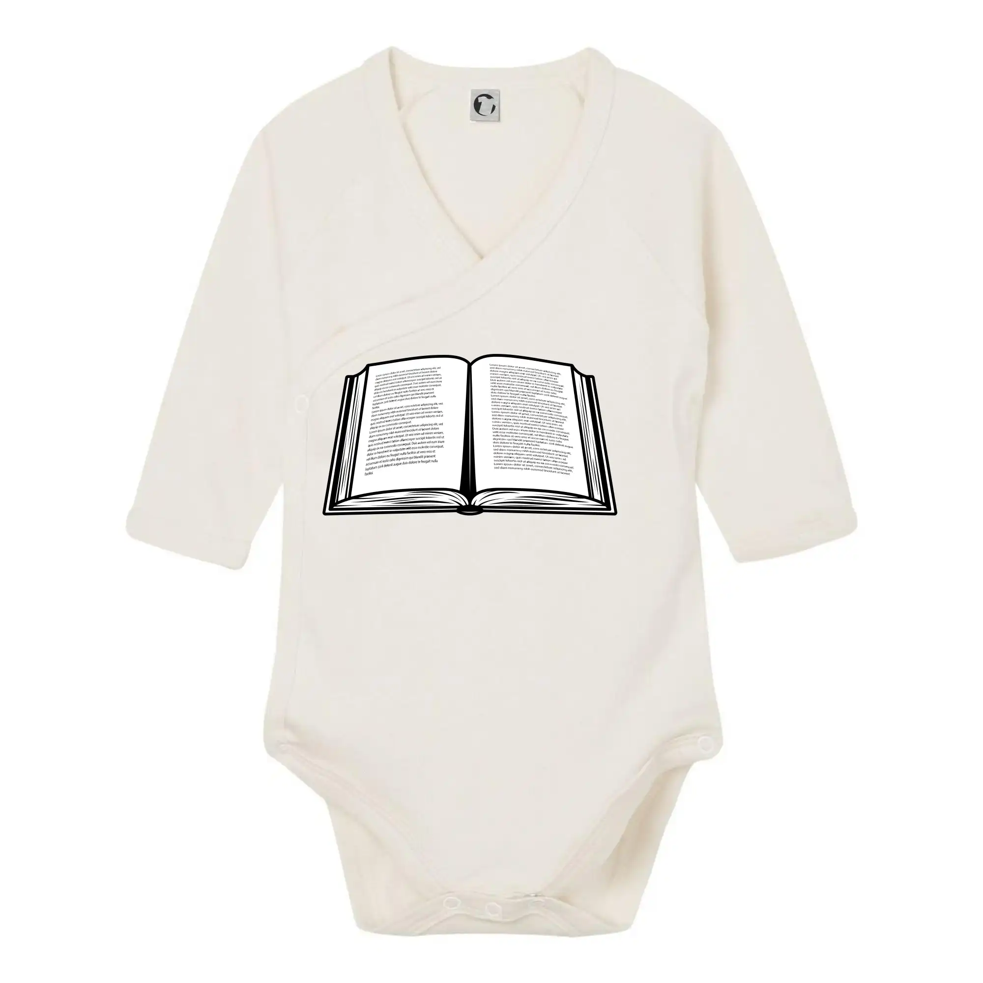 Kniha černobílá otevřená s textem