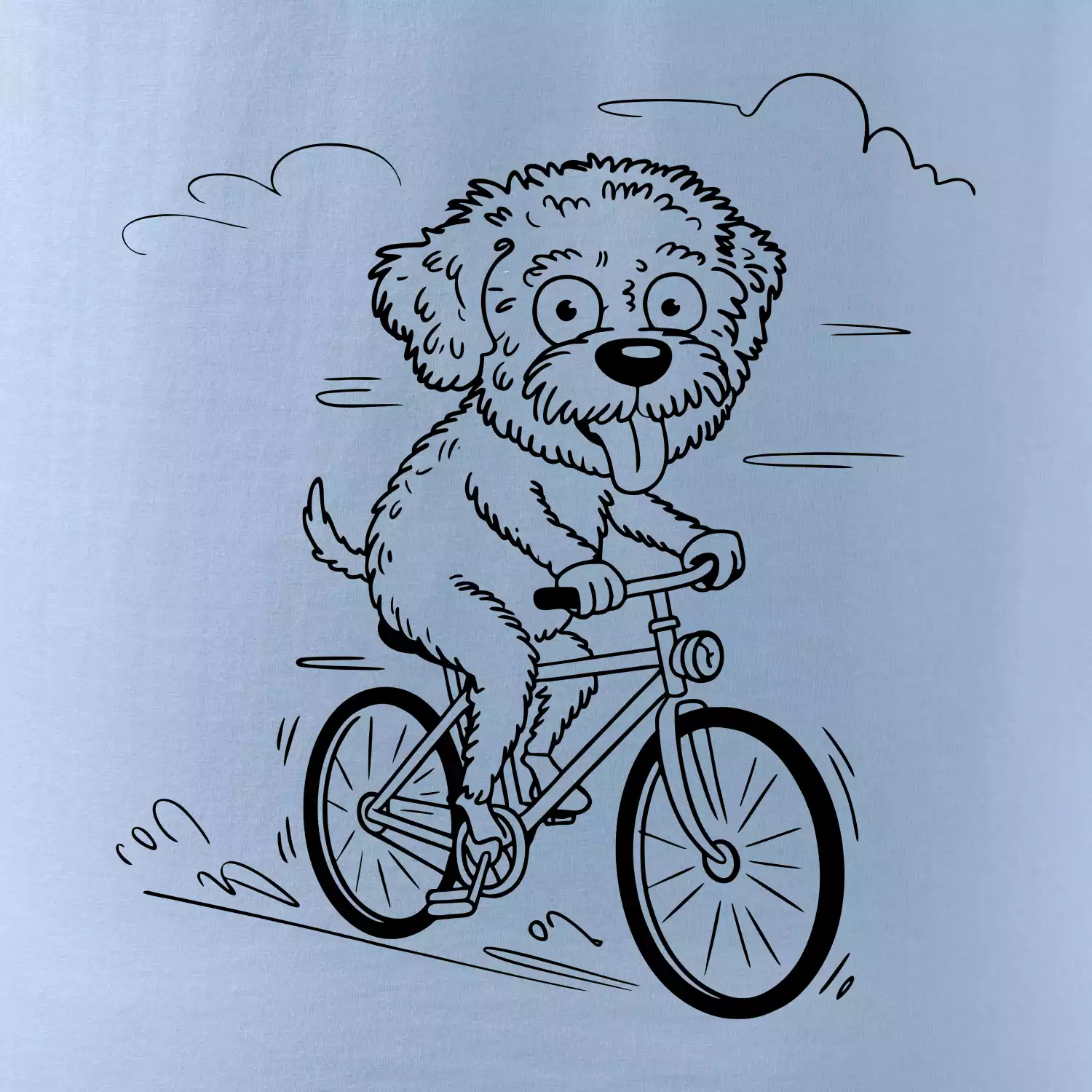 Lagotto romagnolo karikatura na kole černá