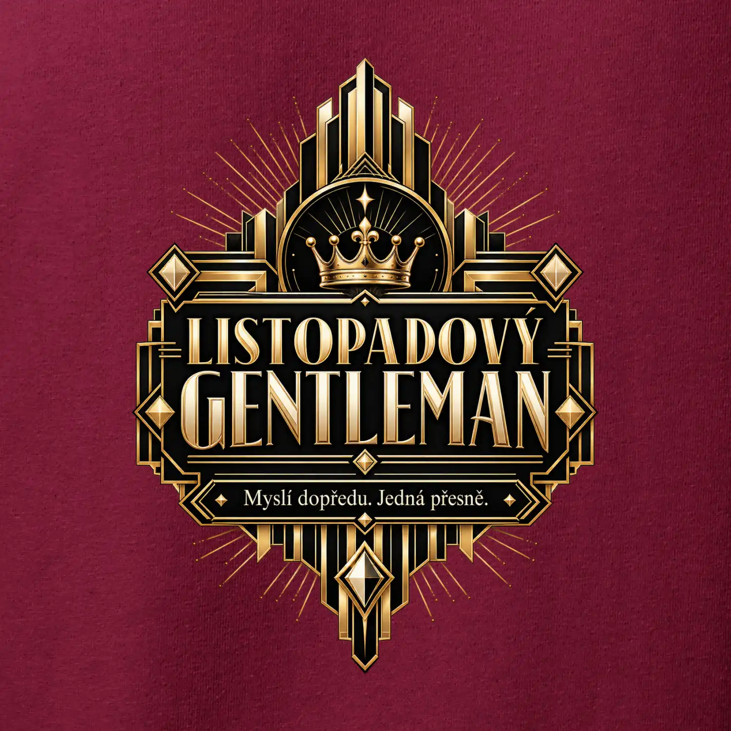 Listopadový gentleman zlatý art deco motiv