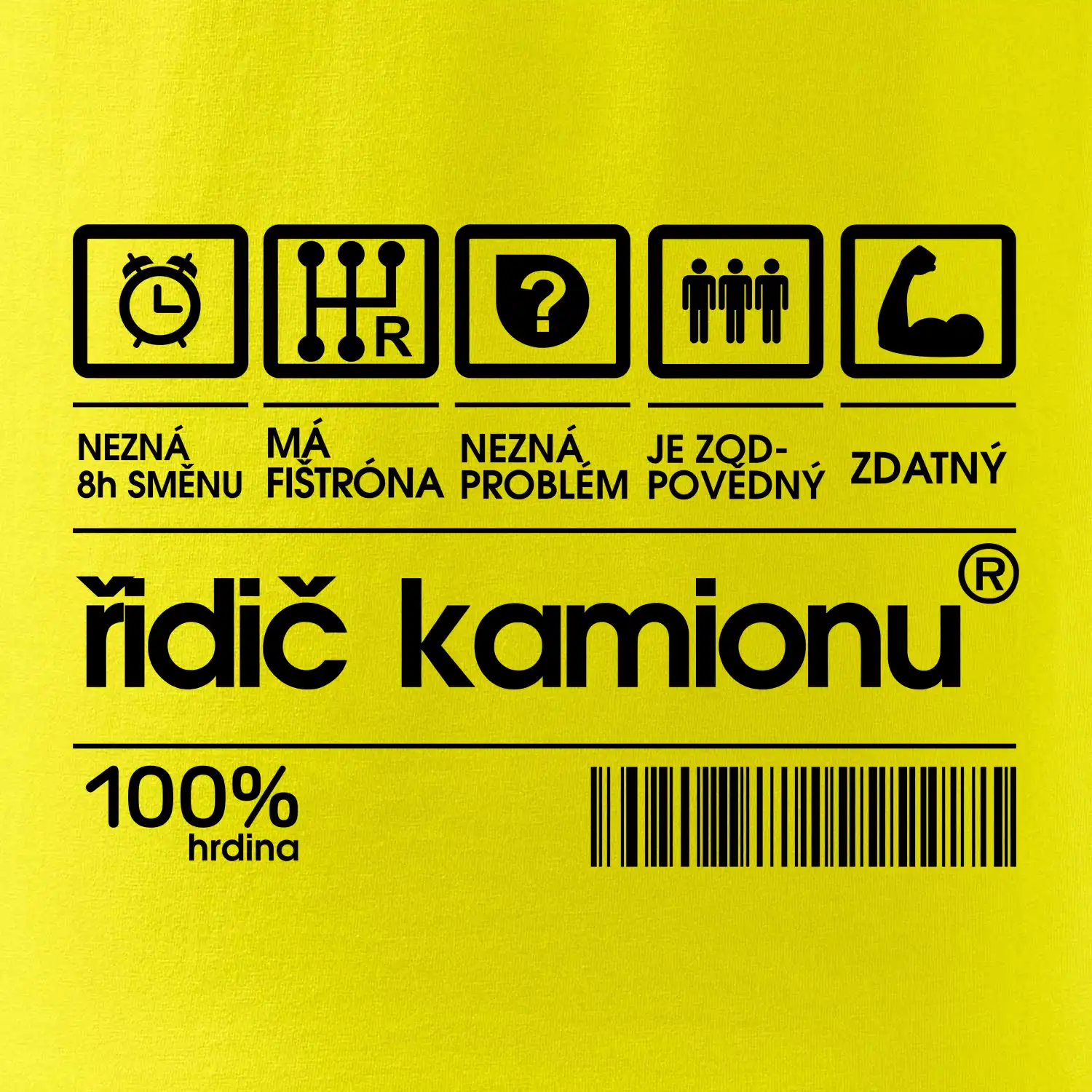 Čárový kód řidič kamionu
