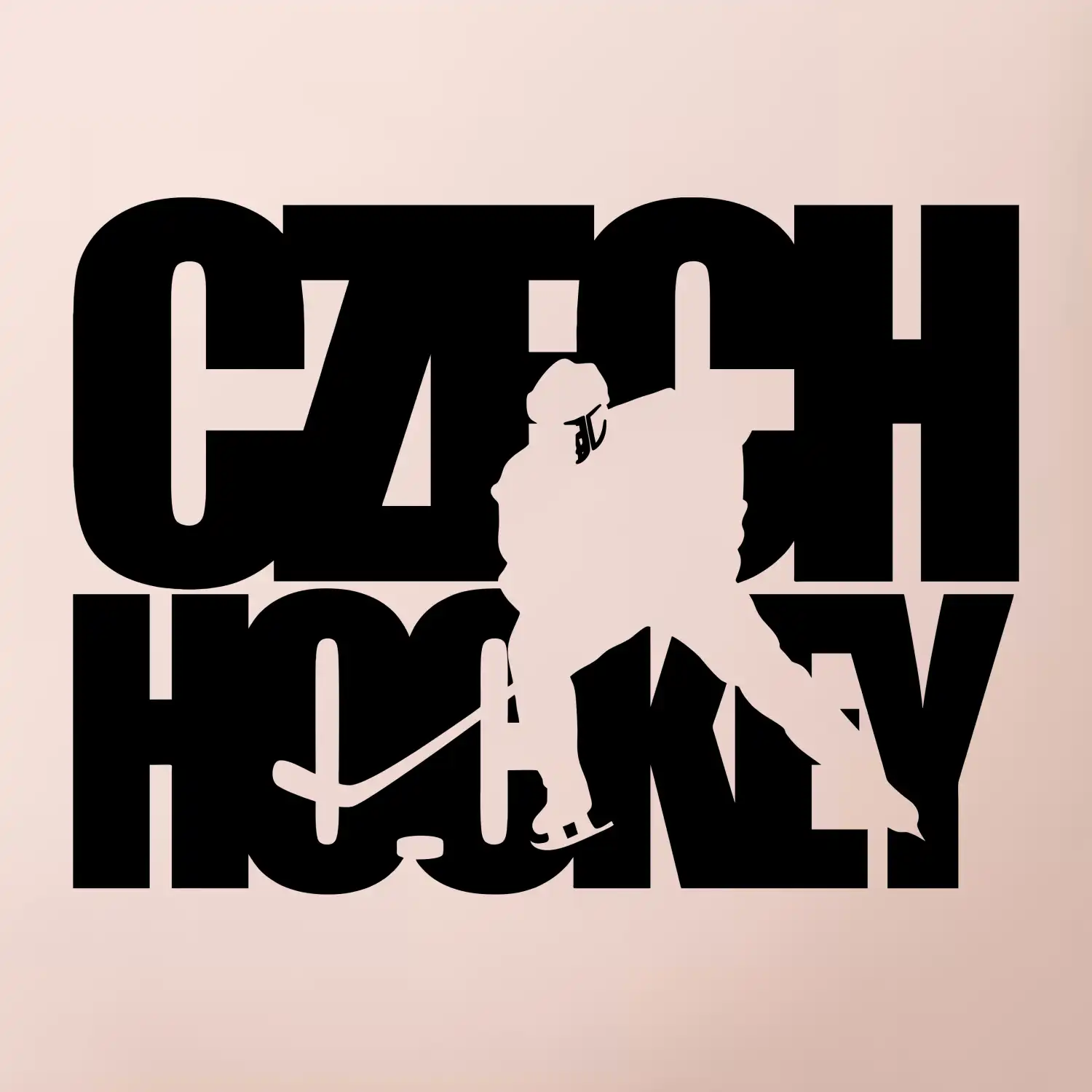 Czech hockey - nápis s hokejistou - Mistrovství světa v ledním hokeji 2026