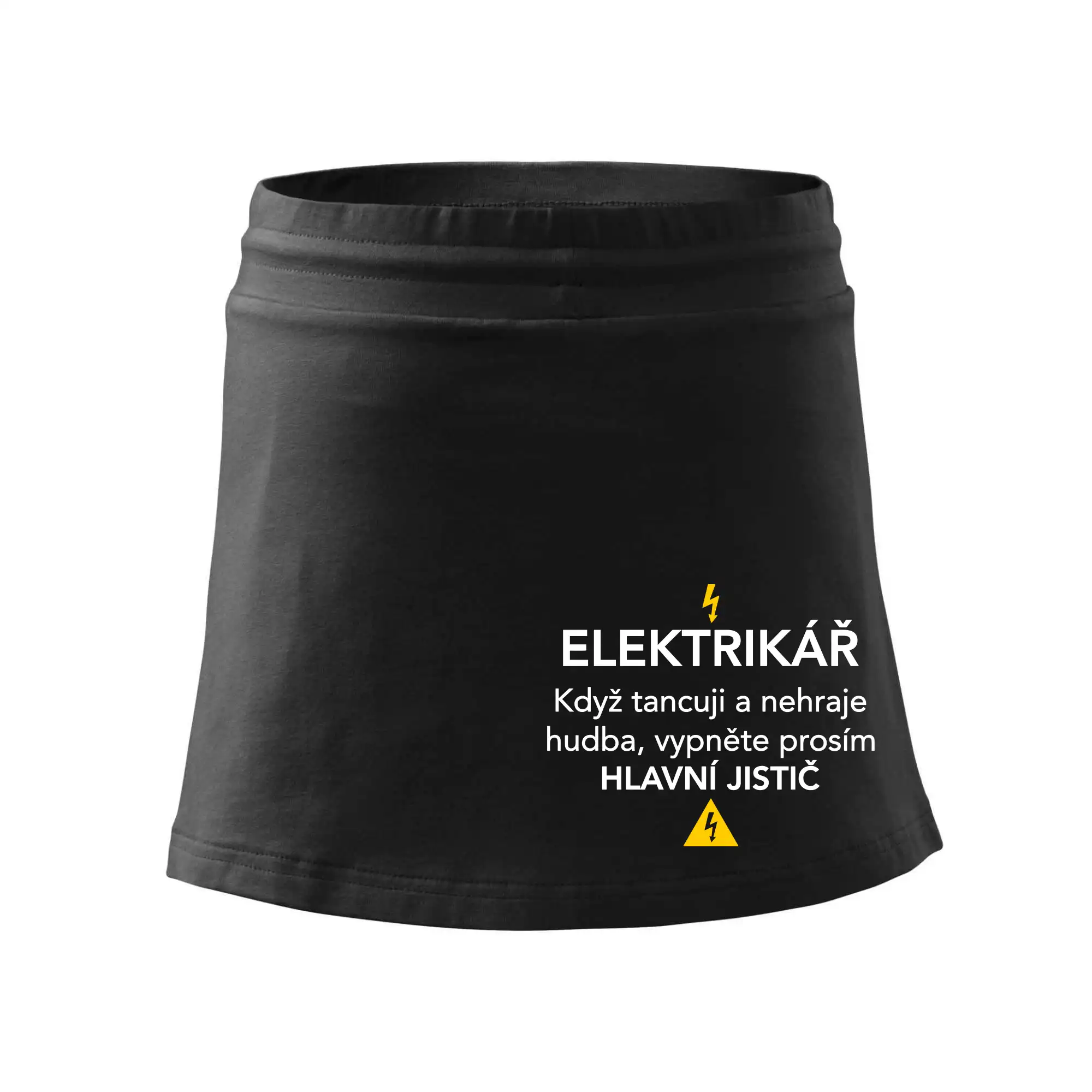 Elektrikář - hlavní jistič - Nápis na zádech