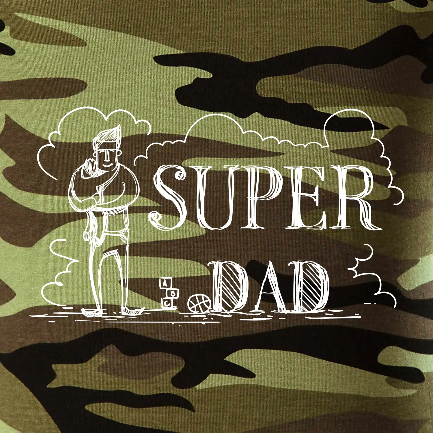 Kreslený nápis super dad