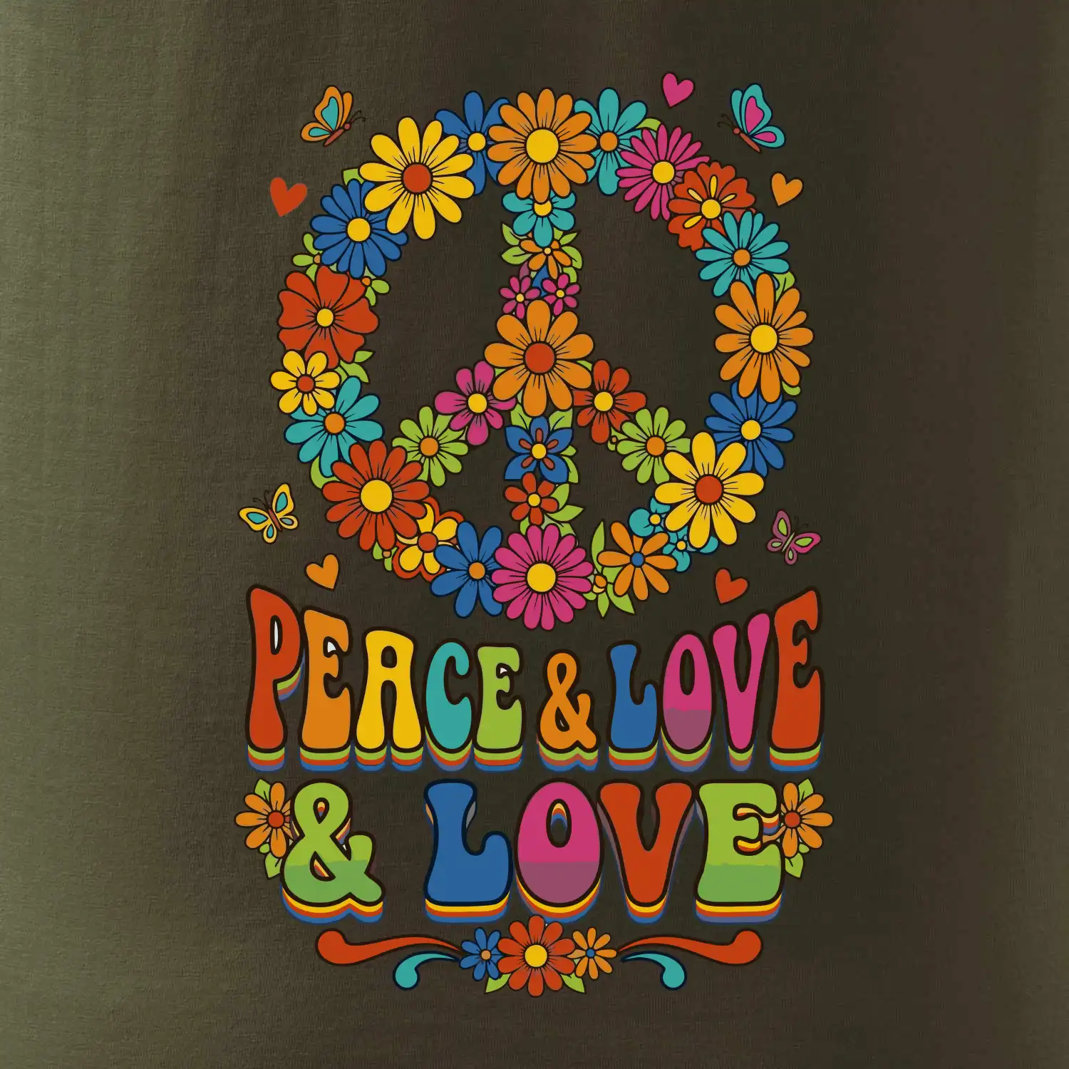 Peace and love - na výšku s květy