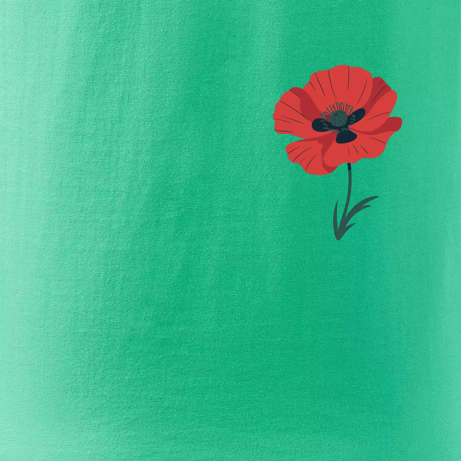 Vlčí mák kreslený na prsu