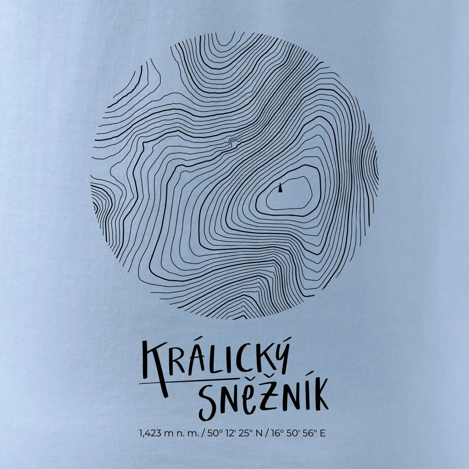 Králický Sněžník - vrstevnice v kruhu