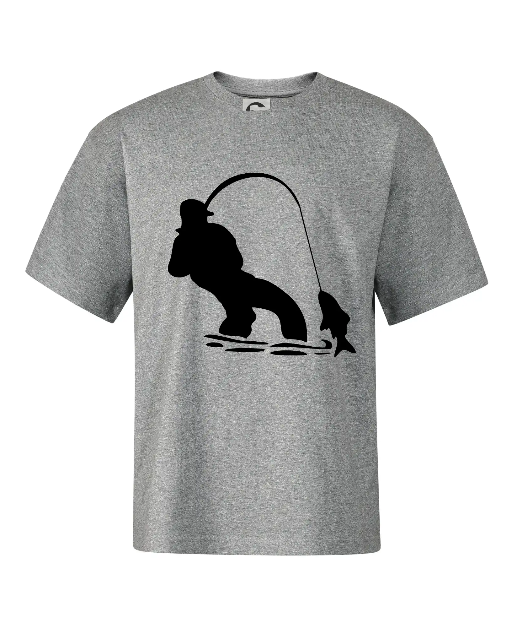 Rybář tahající rybu