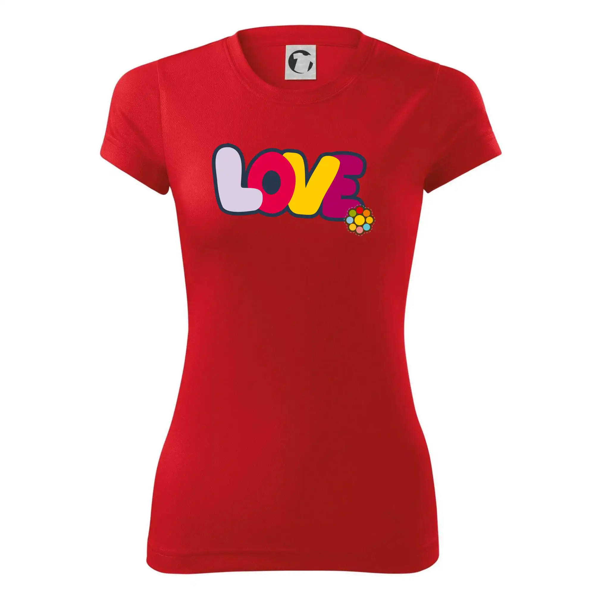 Love nápis s květinou