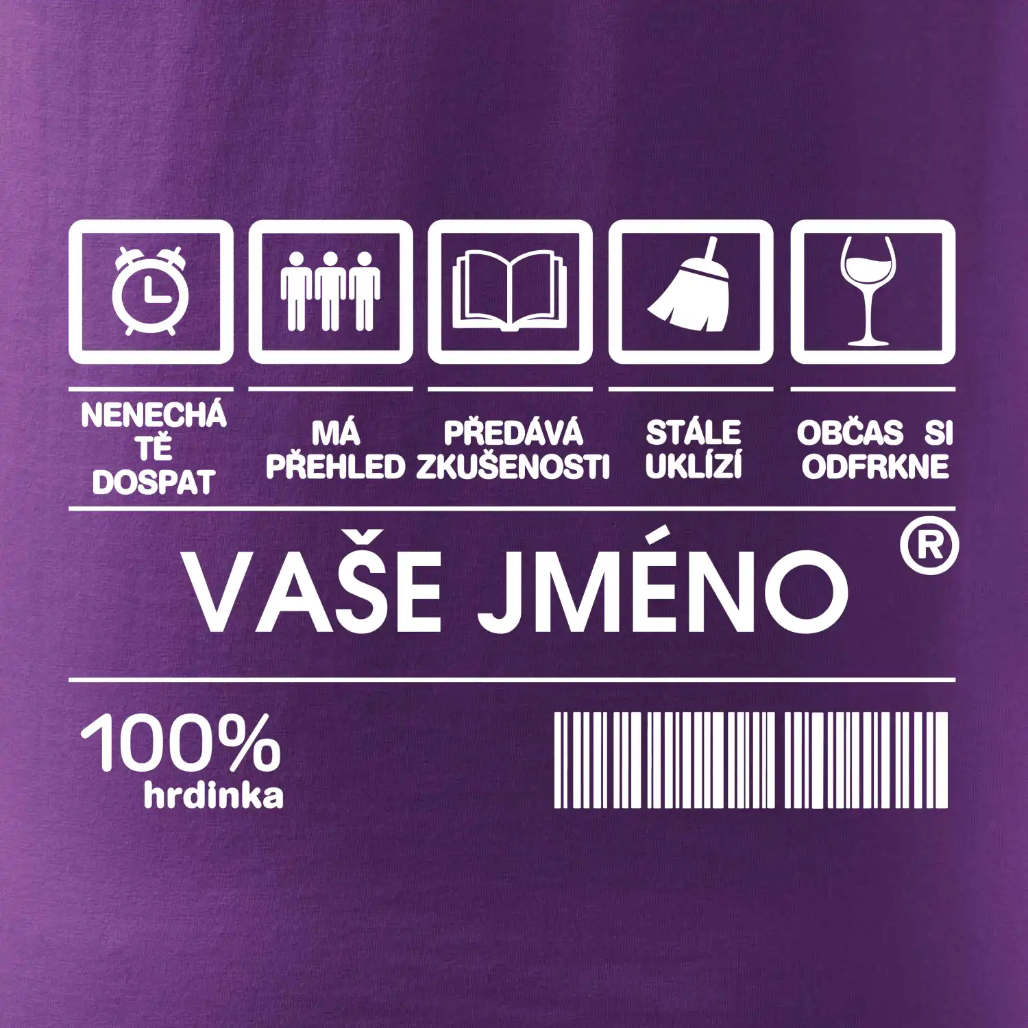 Vaše jméno - čárový kód