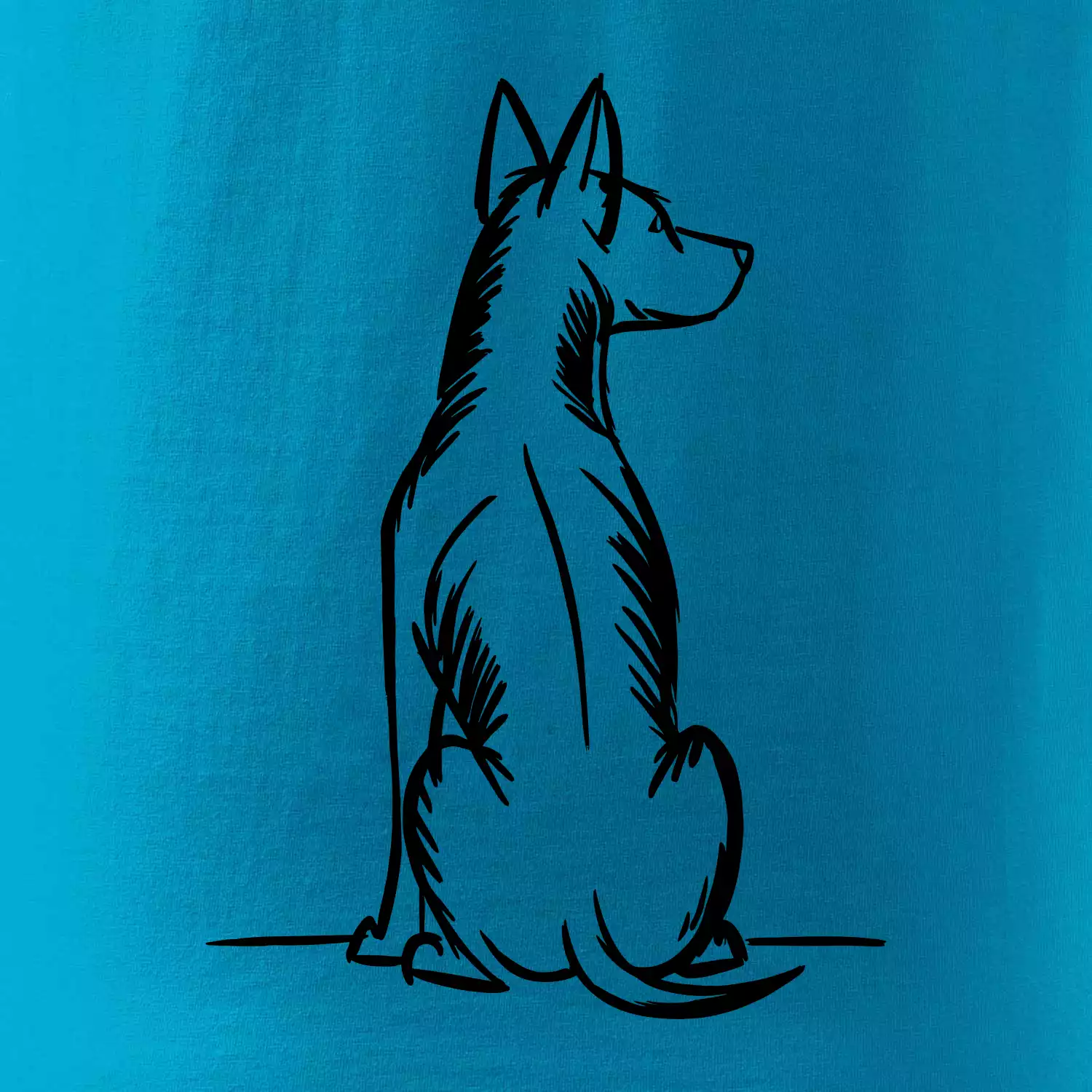 Pes kreslený zezadu