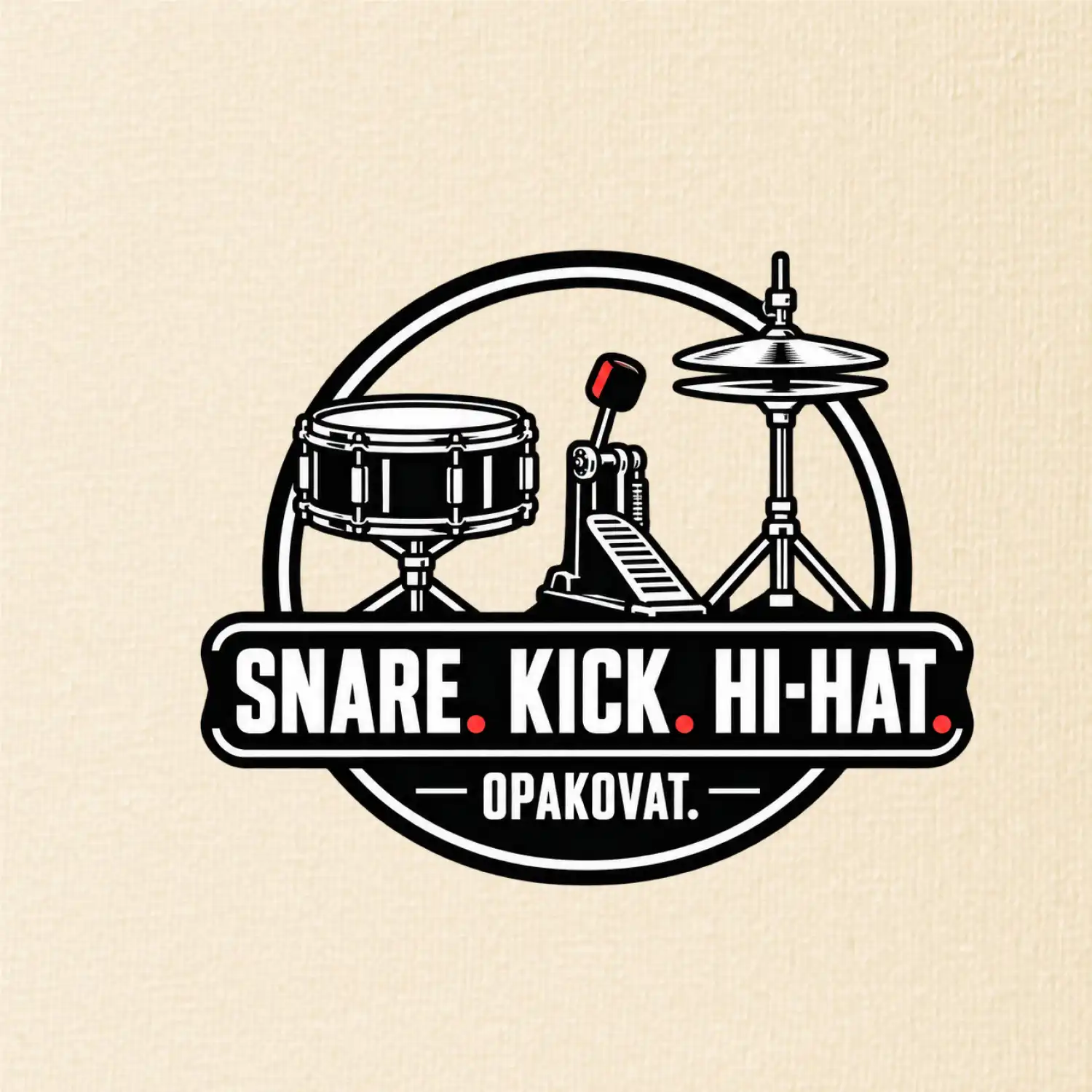 Snare kick hi-hat opakovat - bubenické trio