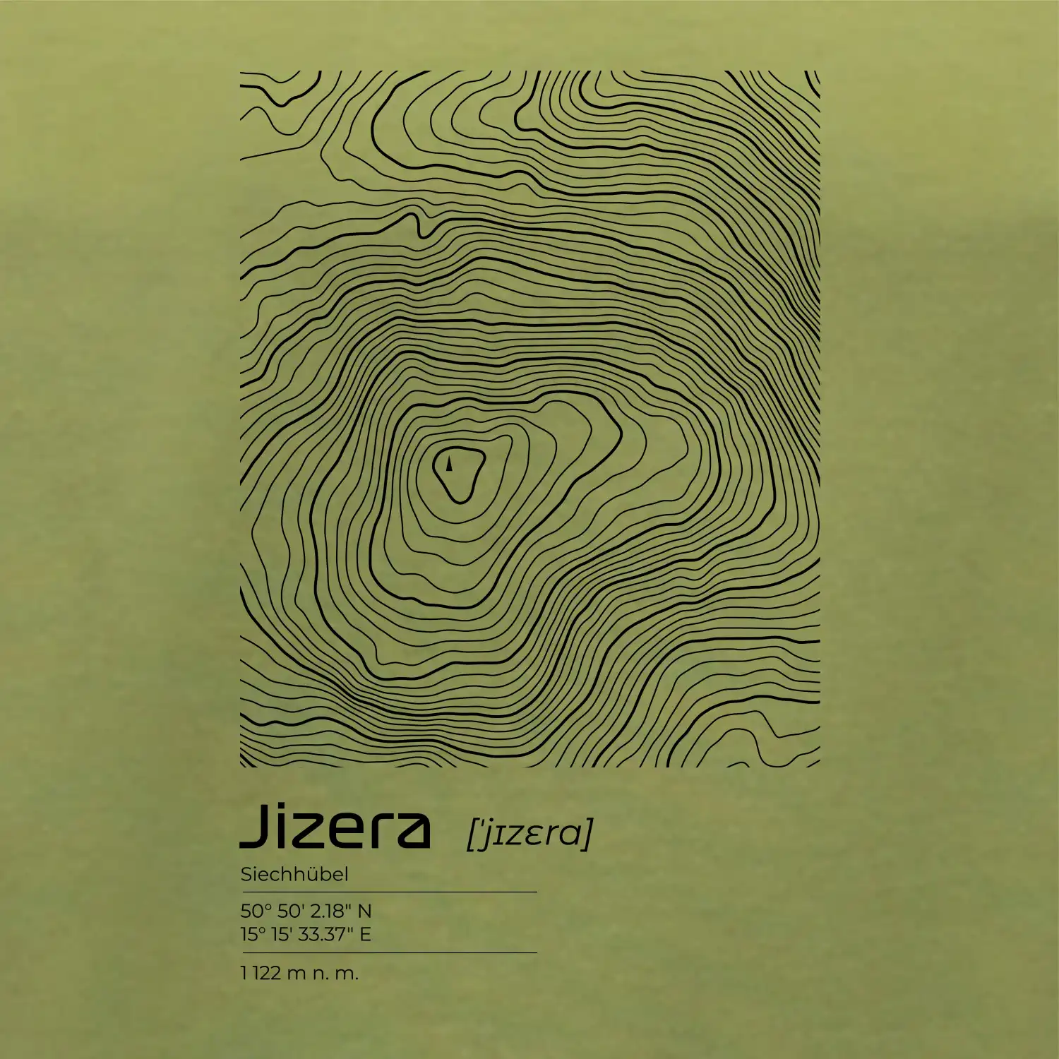 Jizera - vrstevnice v obdélníku
