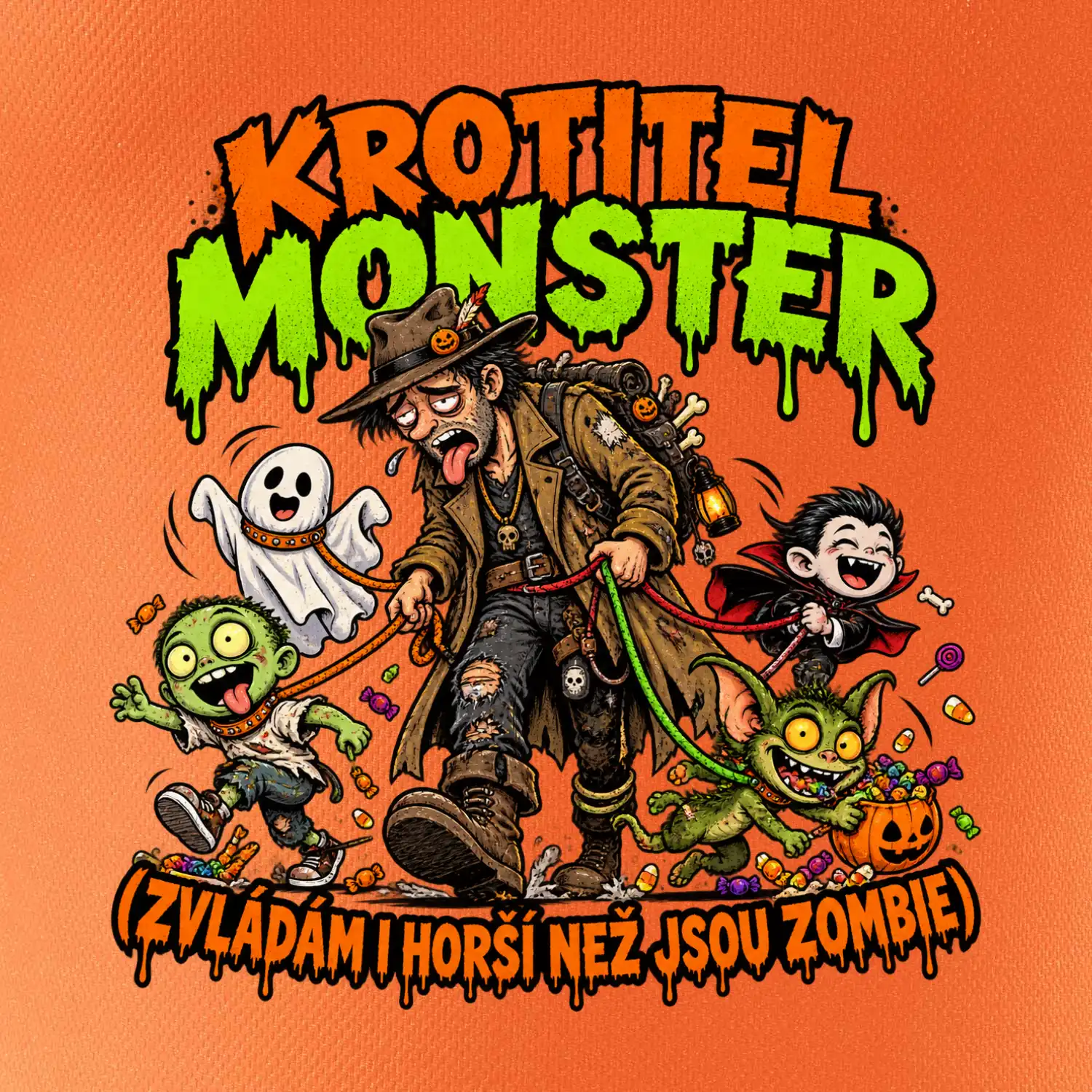Unavený krotitel monster venčí malé příšerky