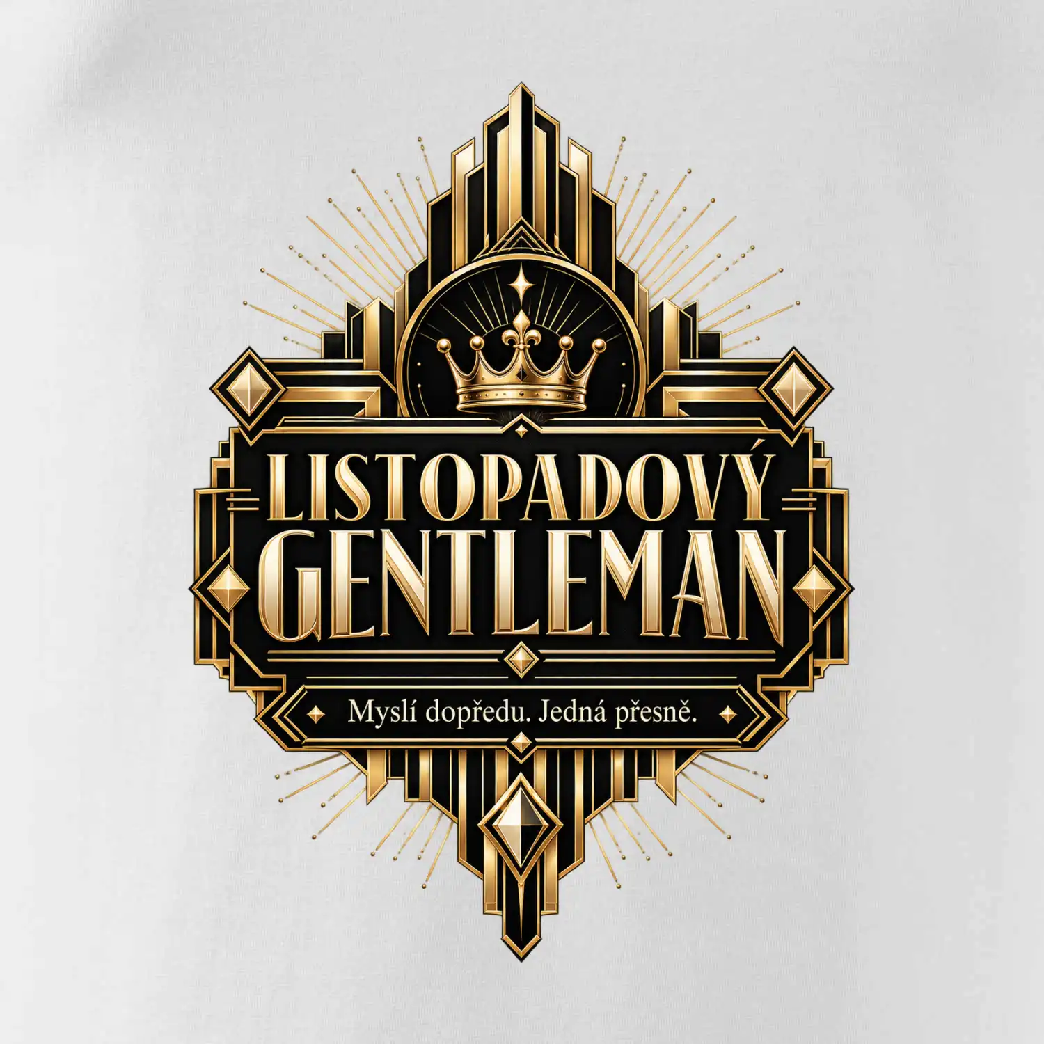 Listopadový gentleman zlatý art deco motiv
