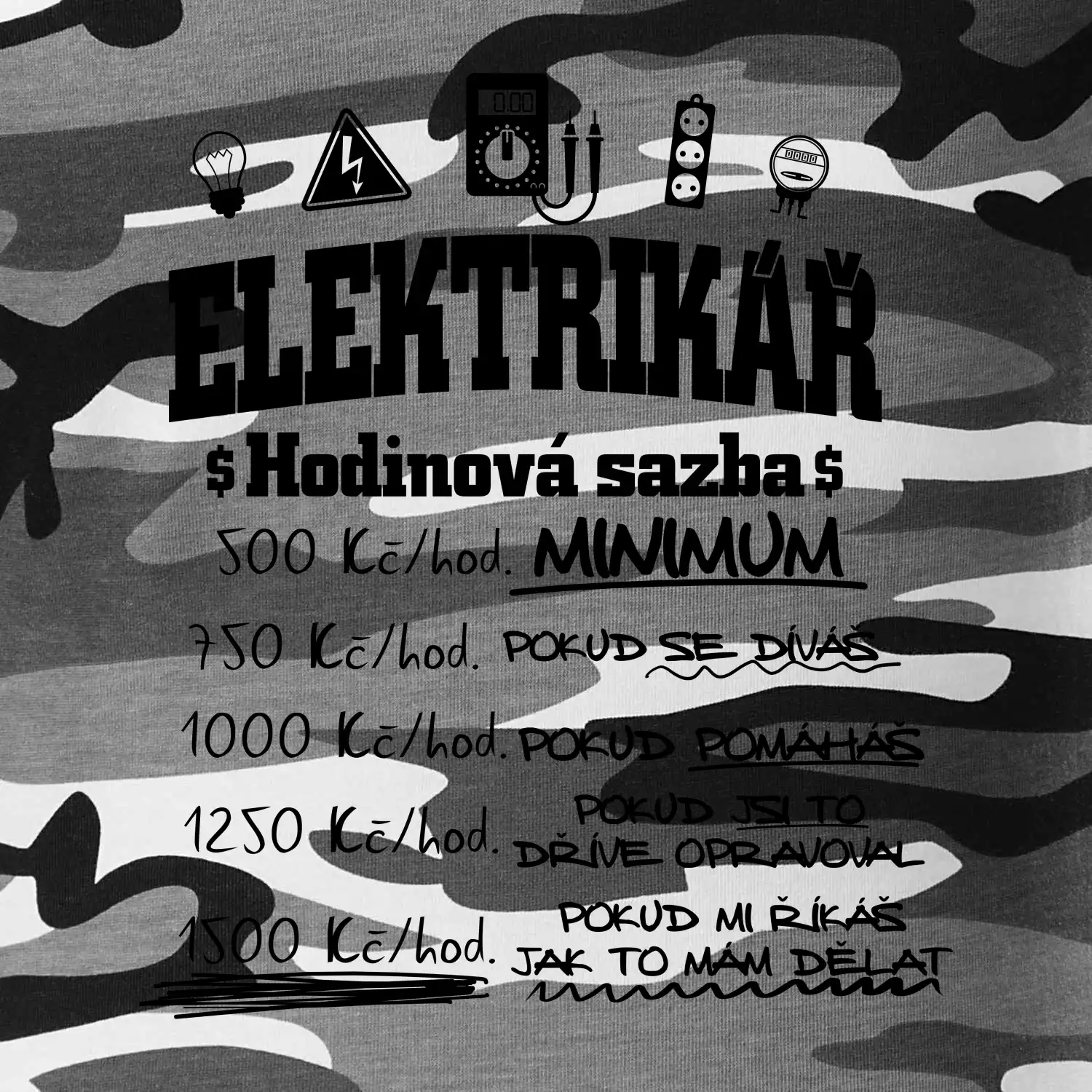 Elektrikář hodinová sazba