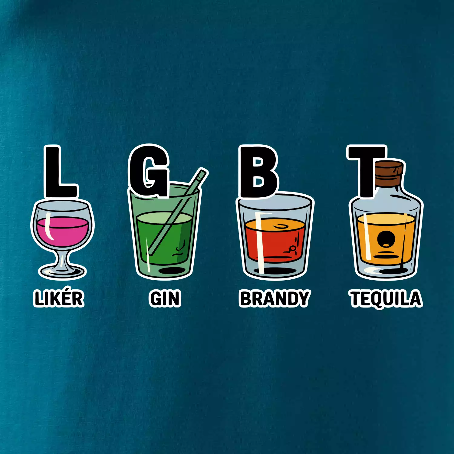 LGBT -  Likér, Gin, Brandy, Tequila