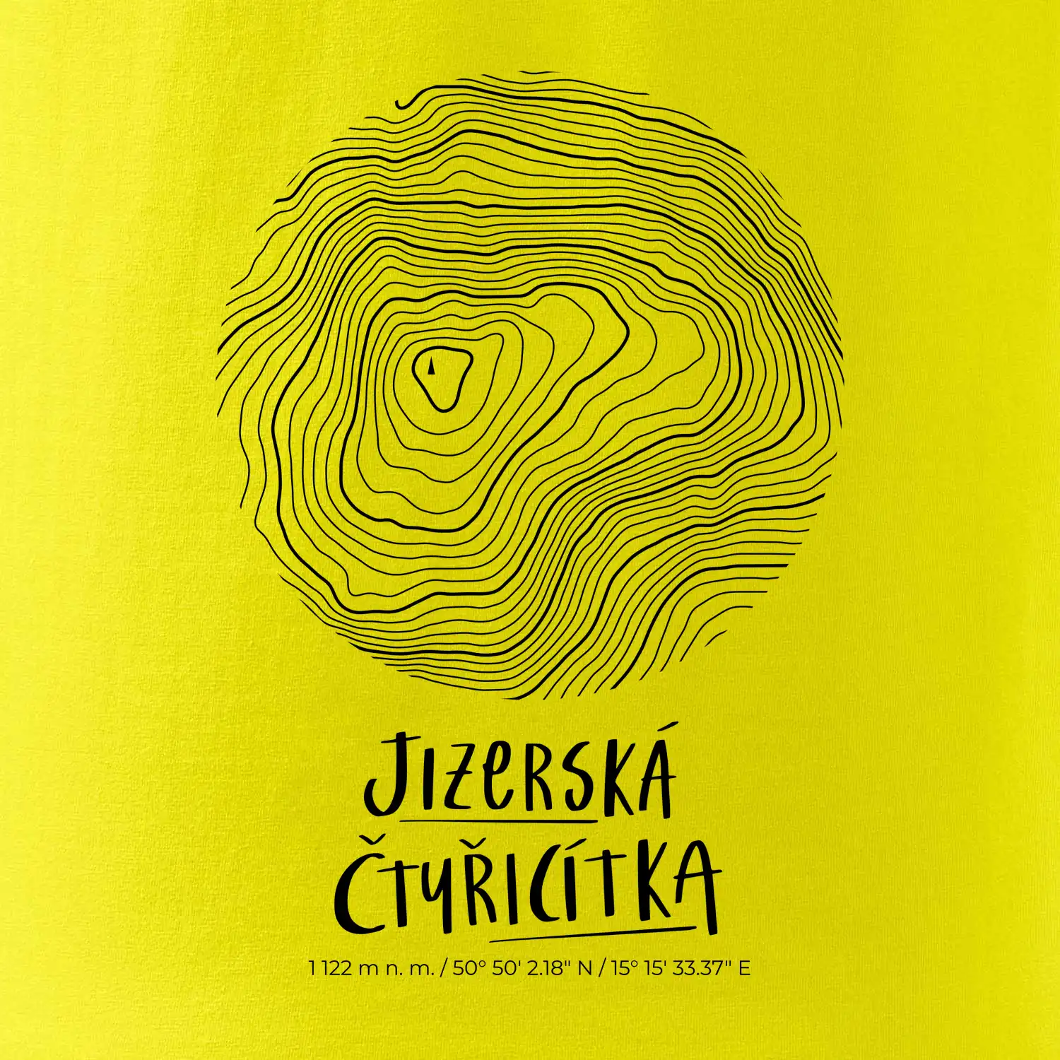 Jizerská čtyřicítka - vrstevnice v kruhu