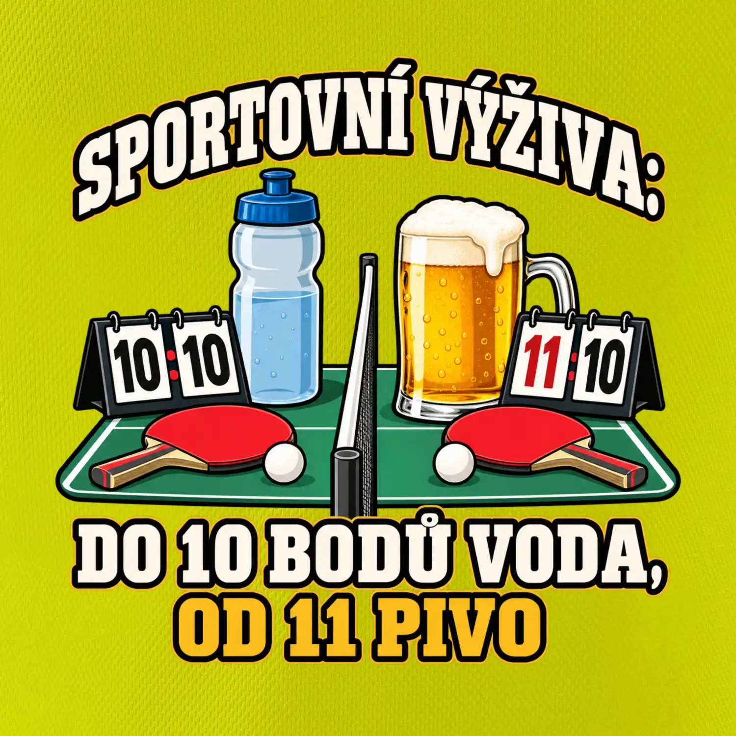 Sportovní výživa -  do 10 bodů voda, od 11 pivo