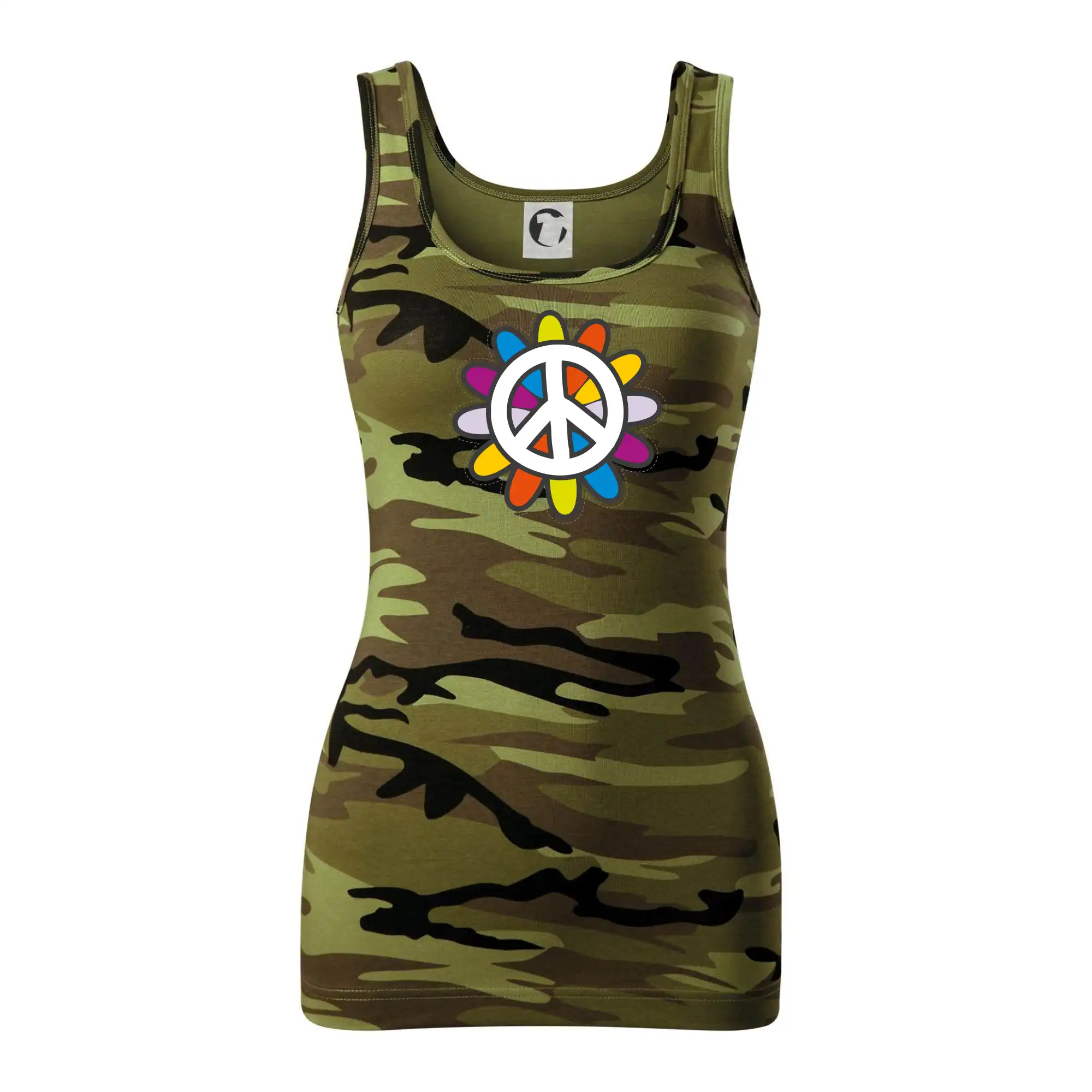 Peace symbol s kreslenou květinou