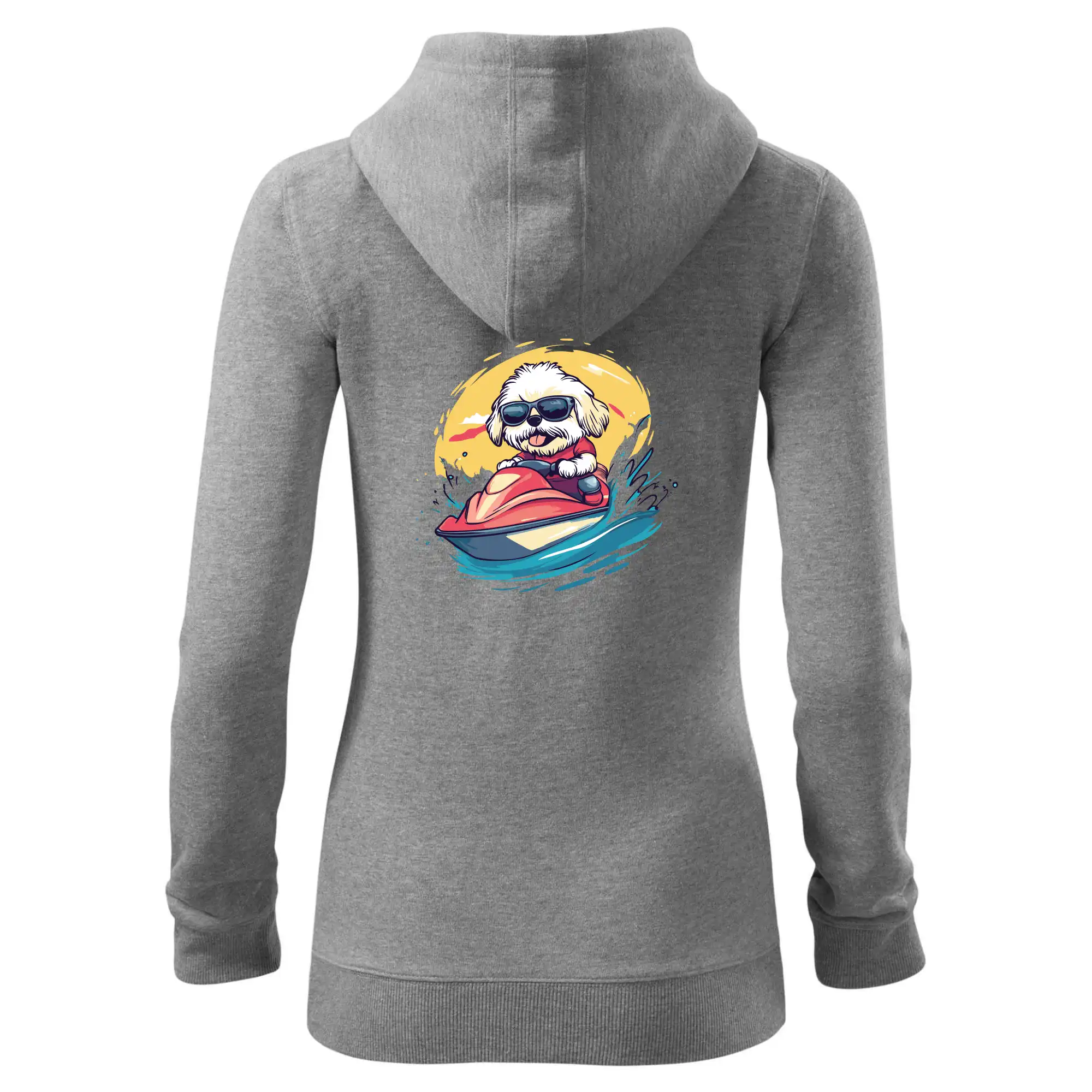 Lhasa Apso na vodním skútru