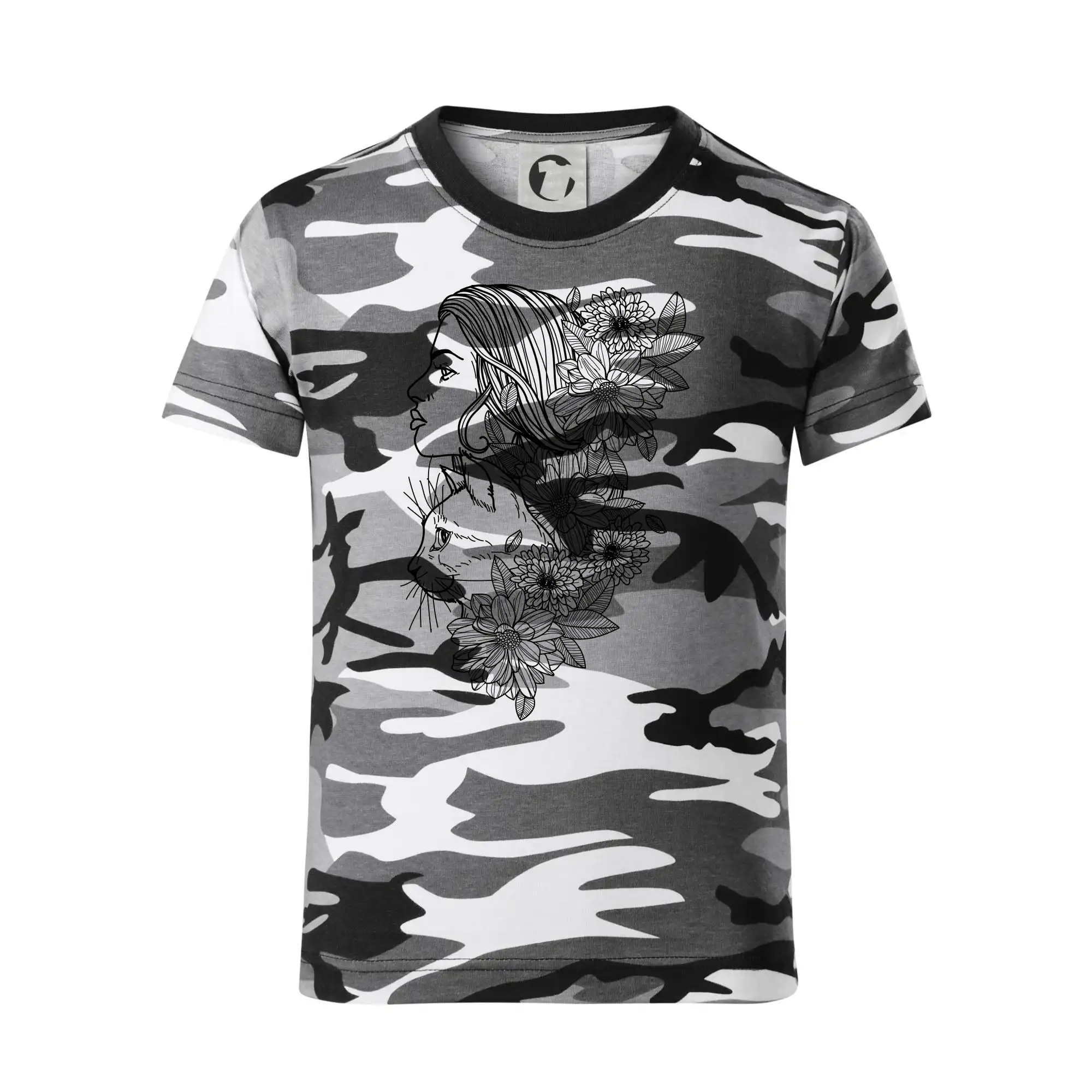 Žena a kočka - kreslená