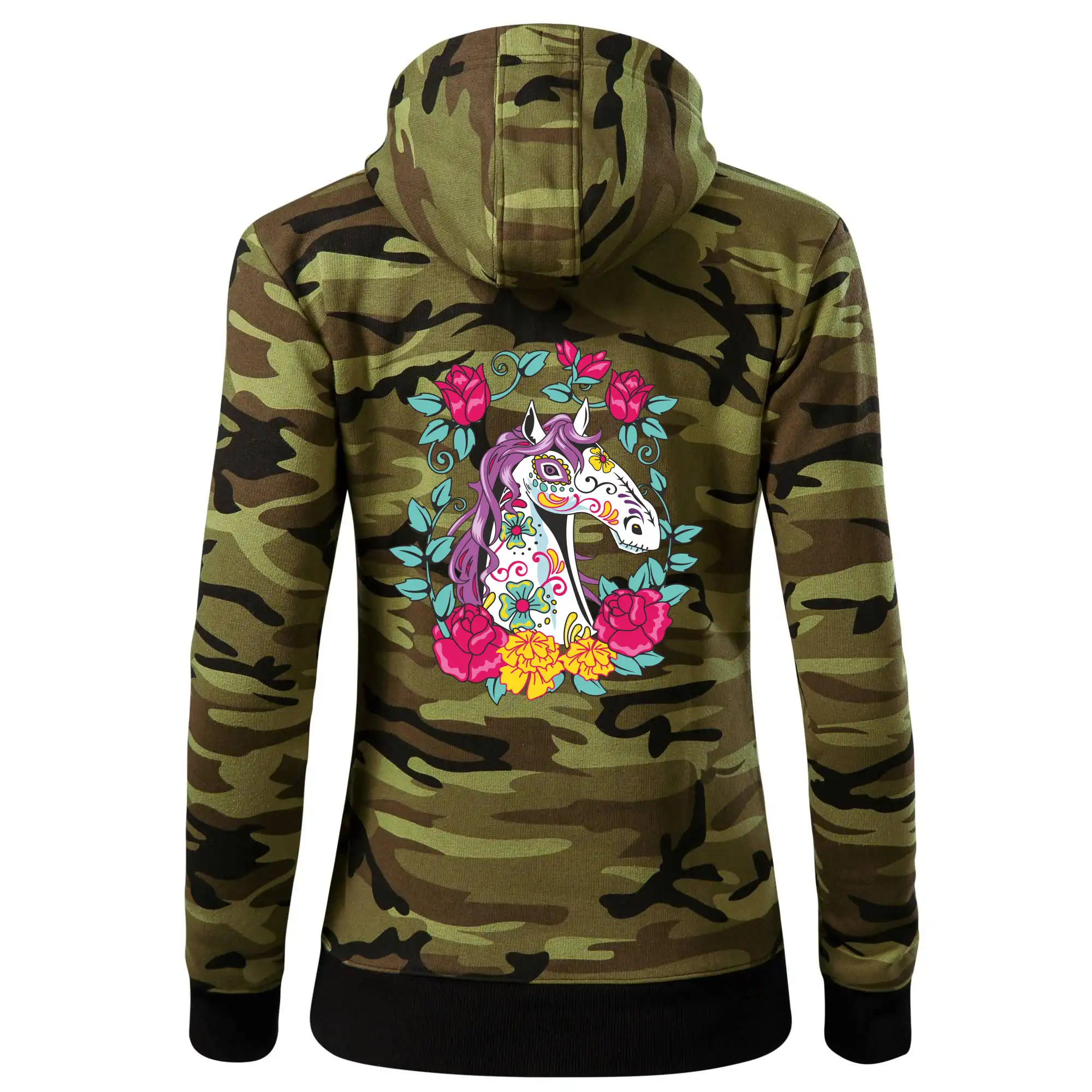 Kůň barevný s květinami