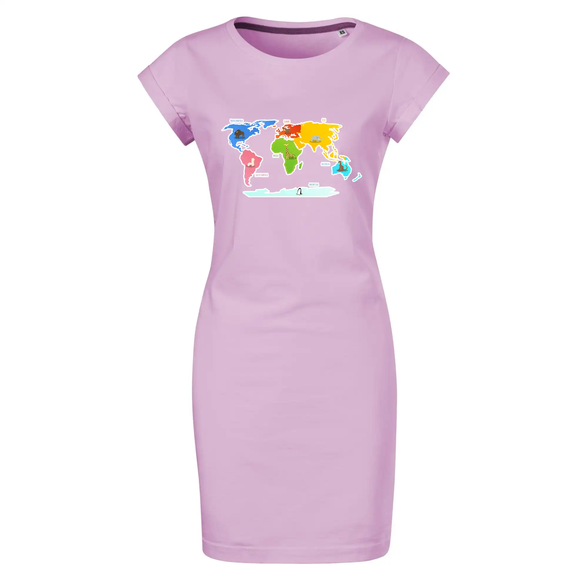 Světové kontinenty s názvy a zvířátky