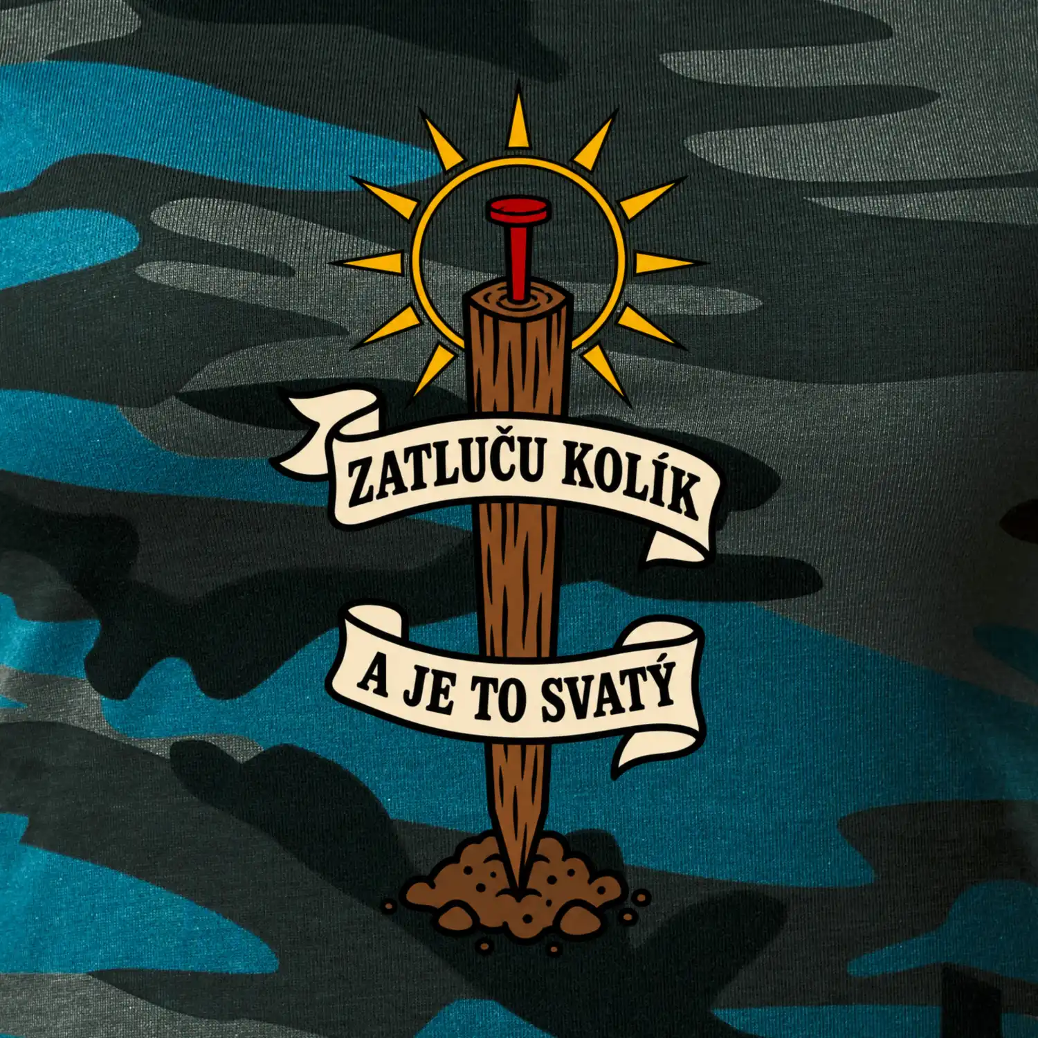 Geodet zatluču kolík a je to svatý